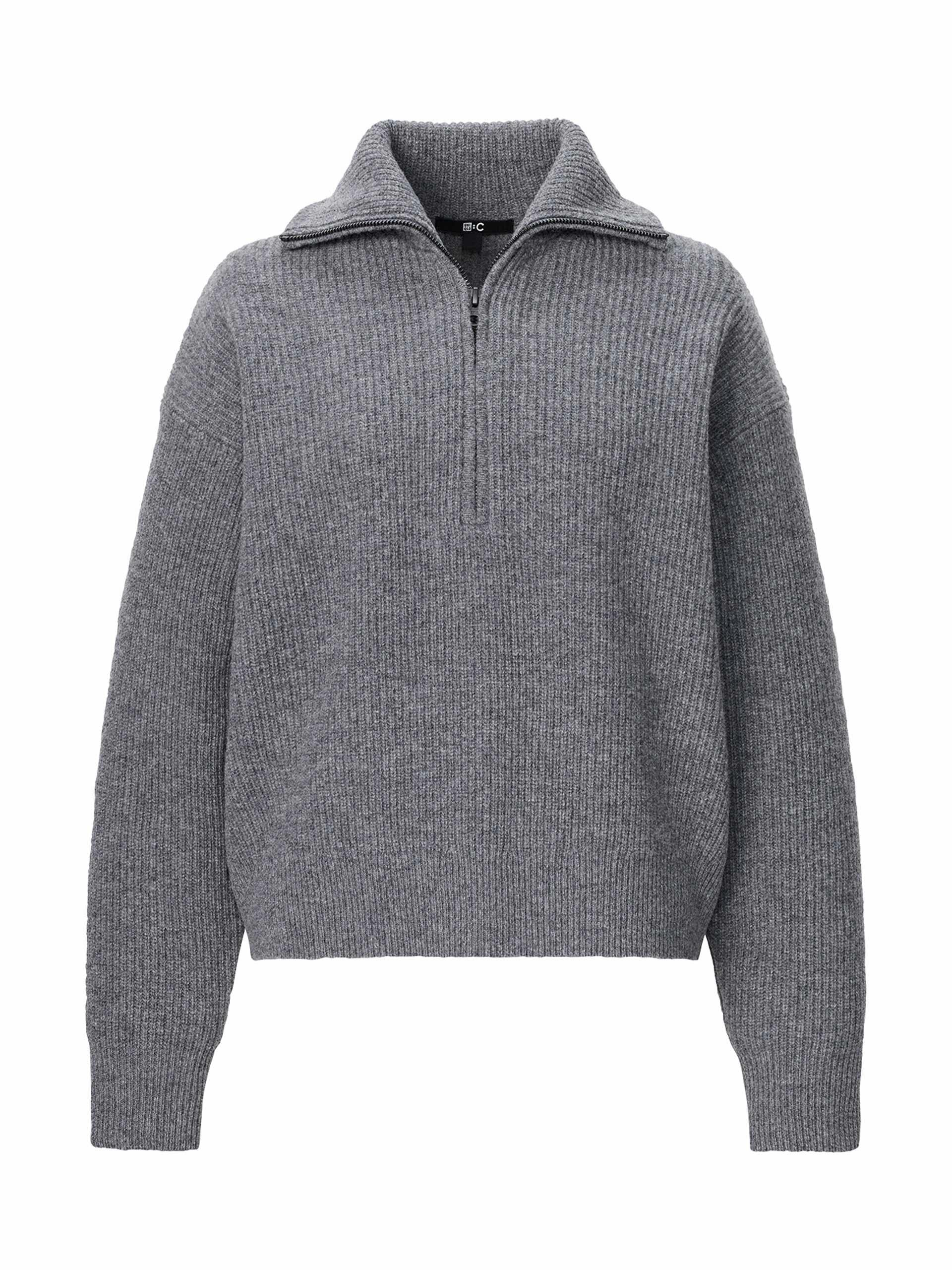 Grey half-zipped jumper