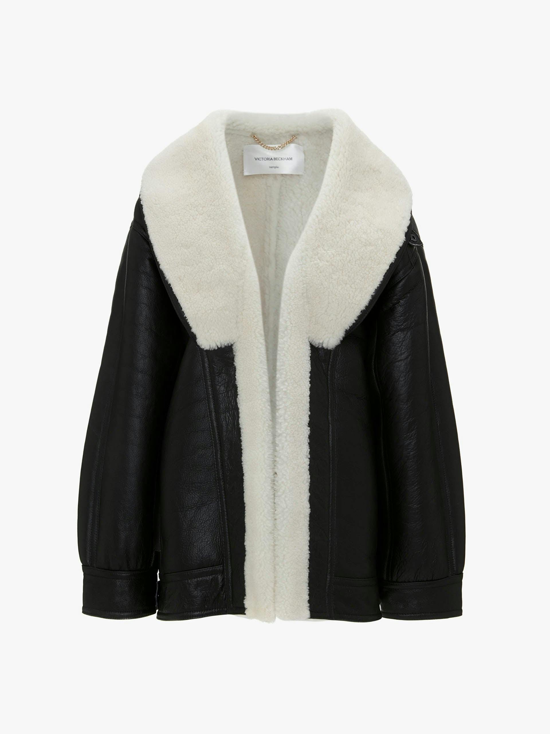 Shearling coat in monochrome