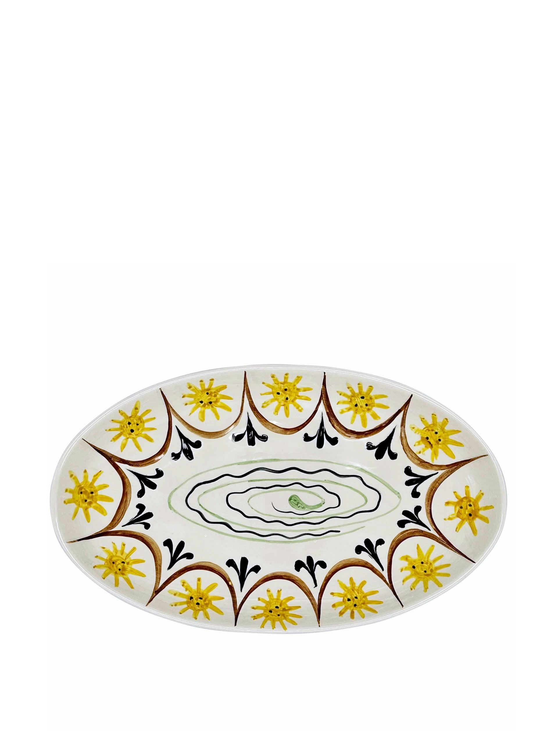 Collagerie x Villa Bologna Pottery large scalloped oval platter