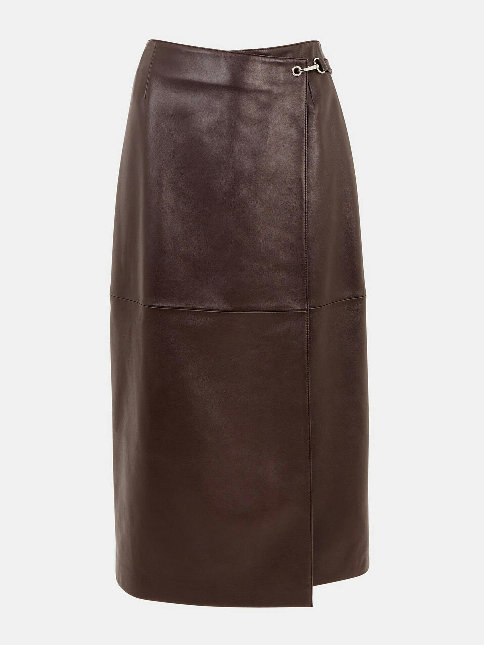 Josie wrap leather skirt