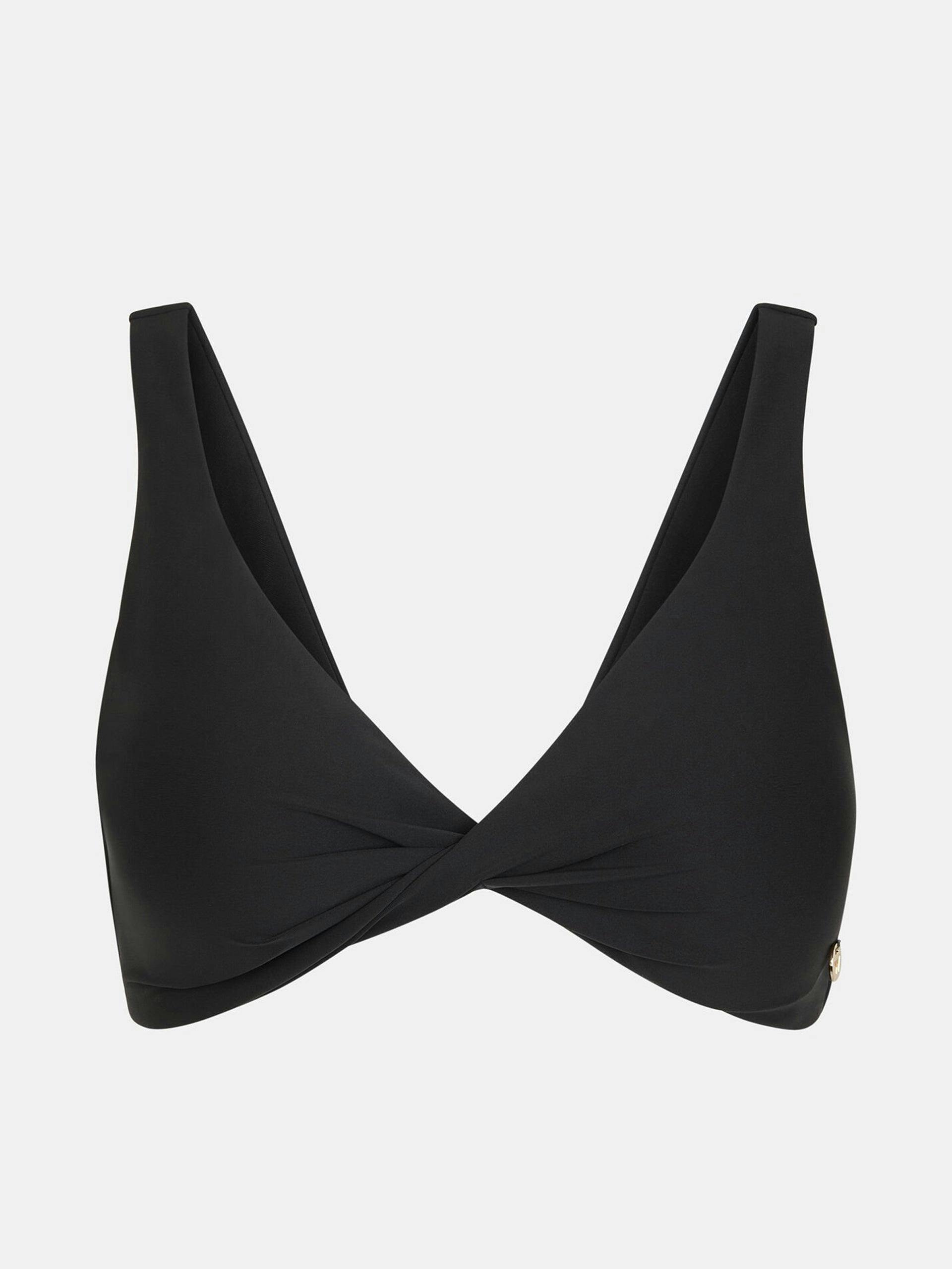 Black twist-front bikini top