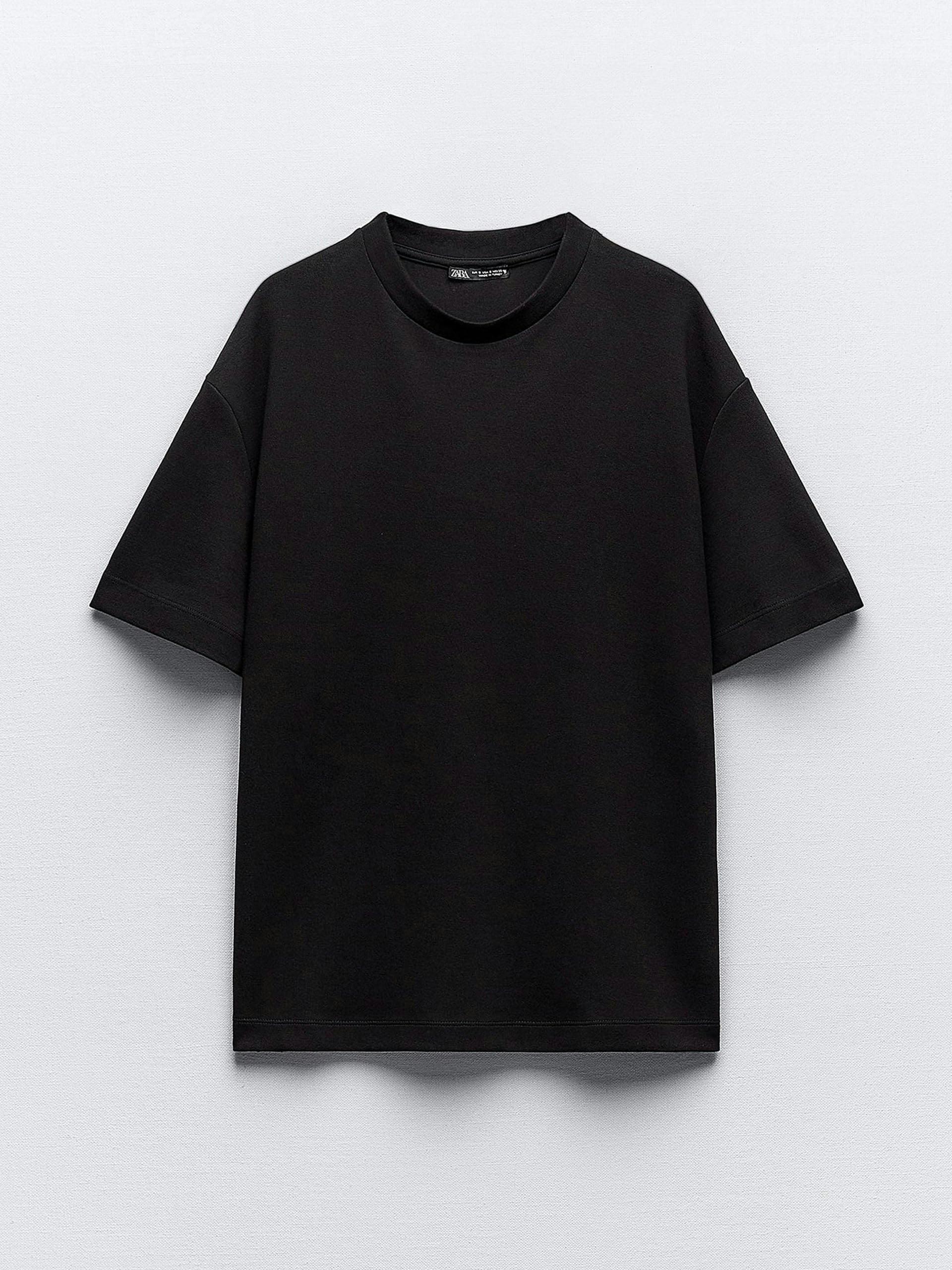 Oversize cotton blend black t-shirt
