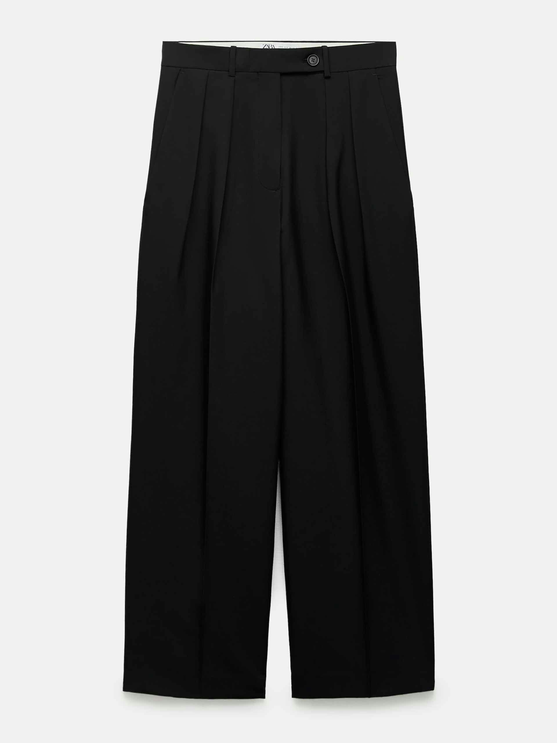 Straight-fit pleated trousers