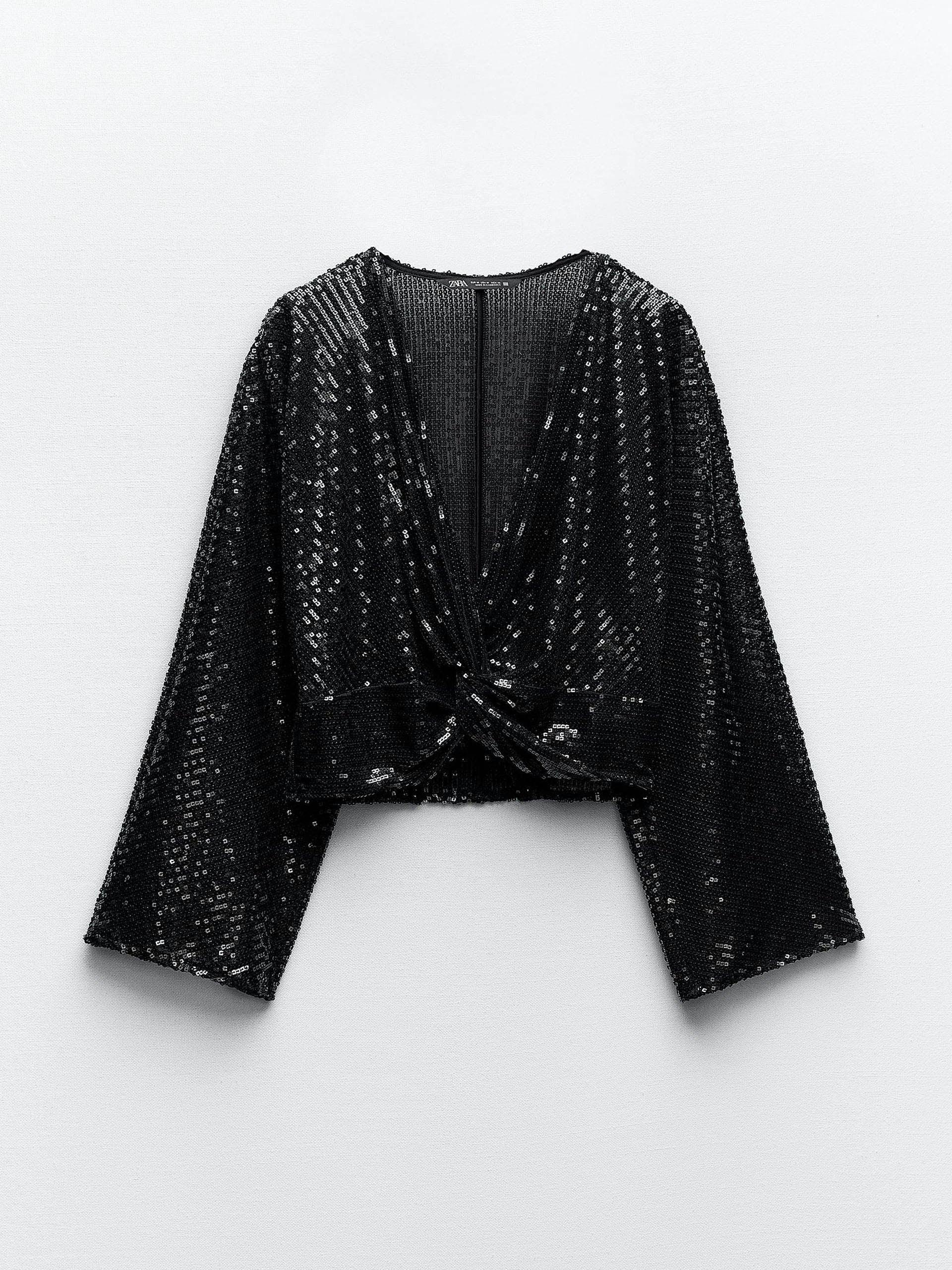 Cropped sequin top