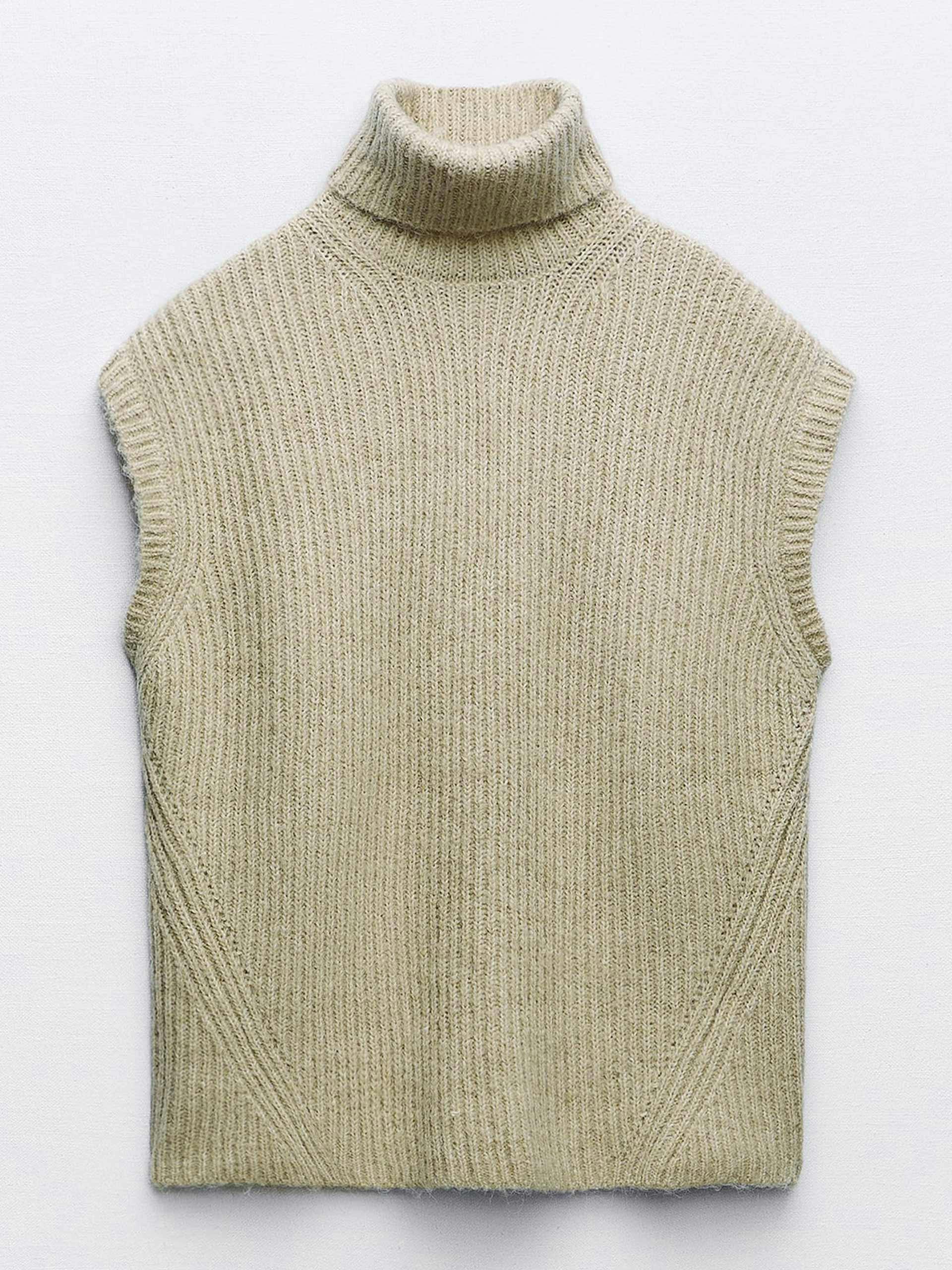 Knit cosy vest with open back