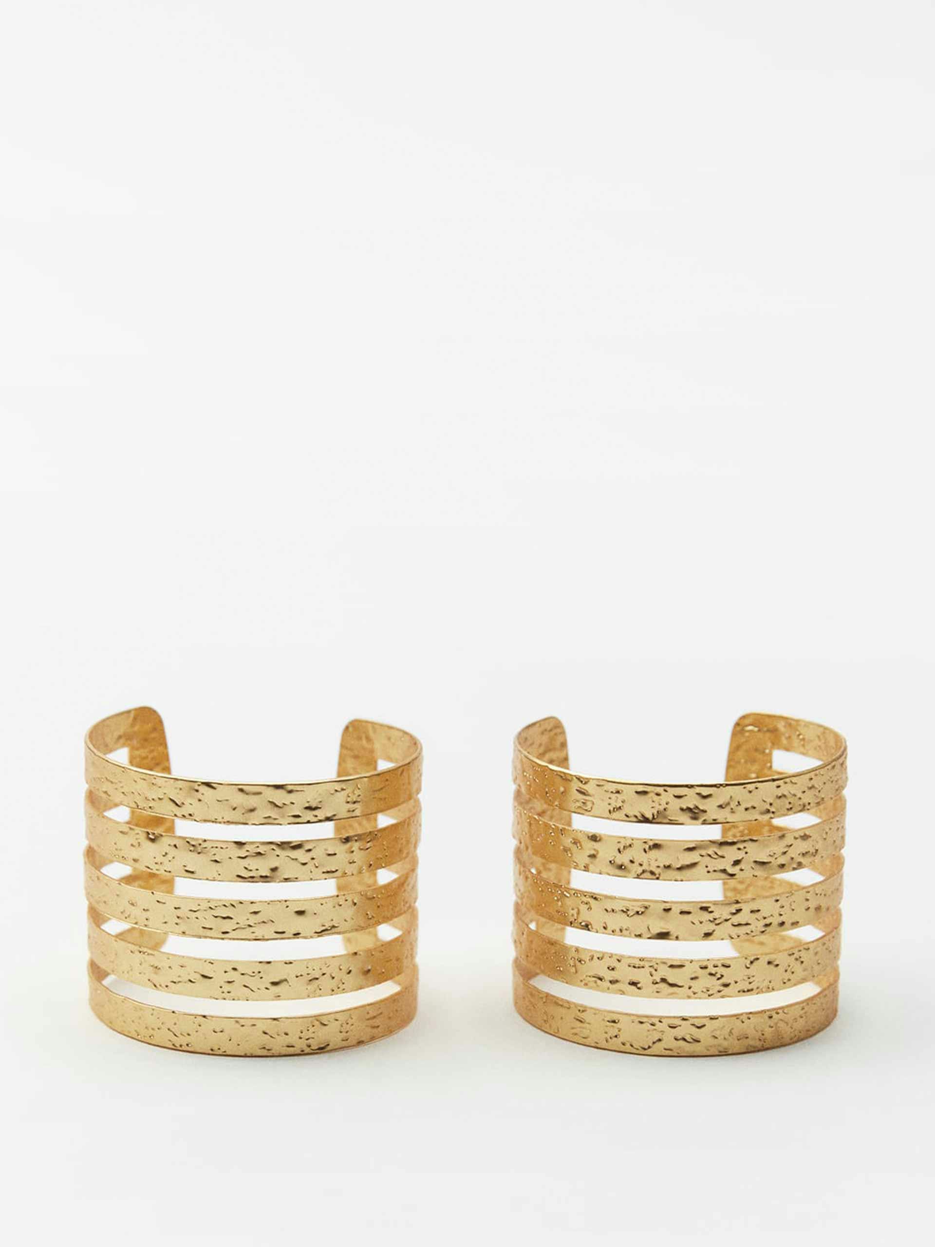 Gold textured armbands (set of 2)