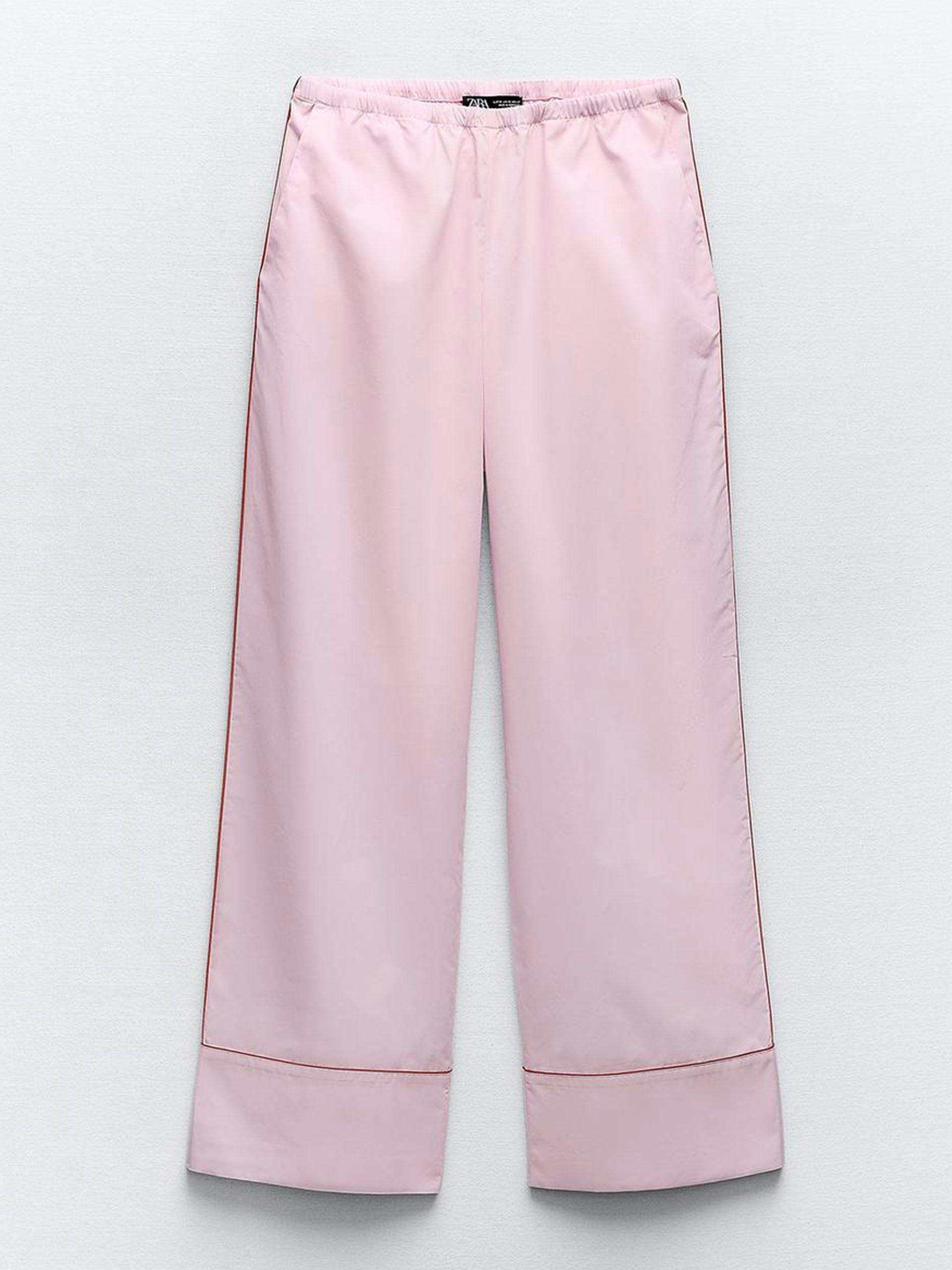 Pyjama-style trousers with trims