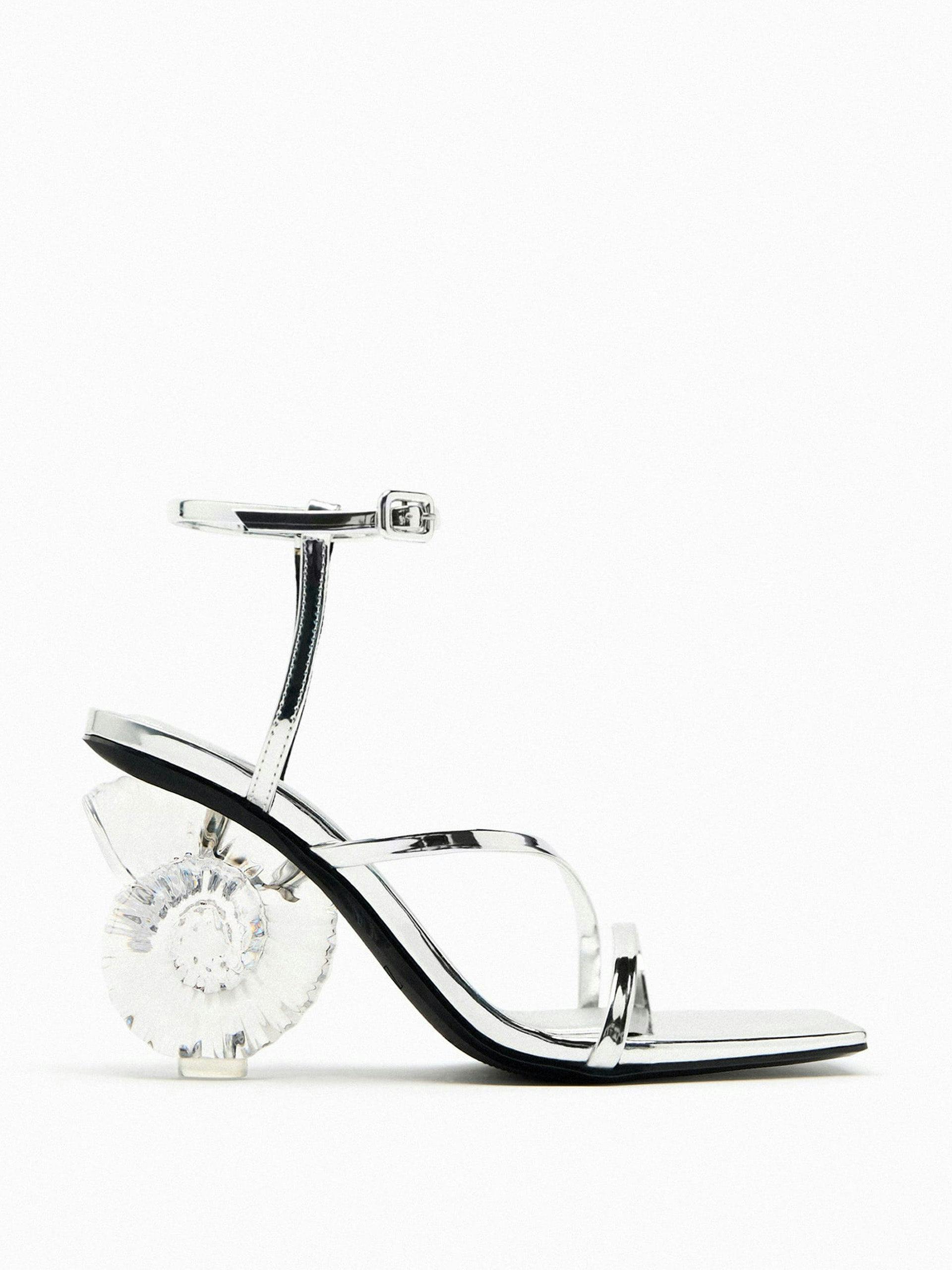 Silver metallic sandal
