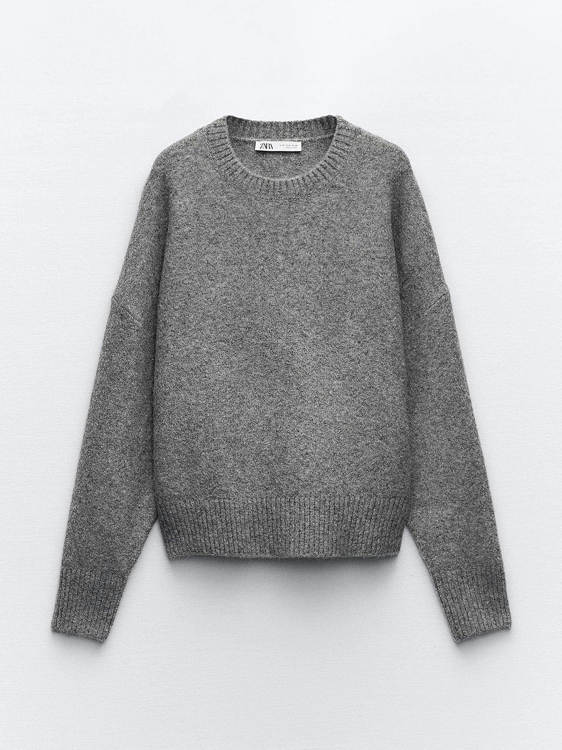 Soft grey knit sweater