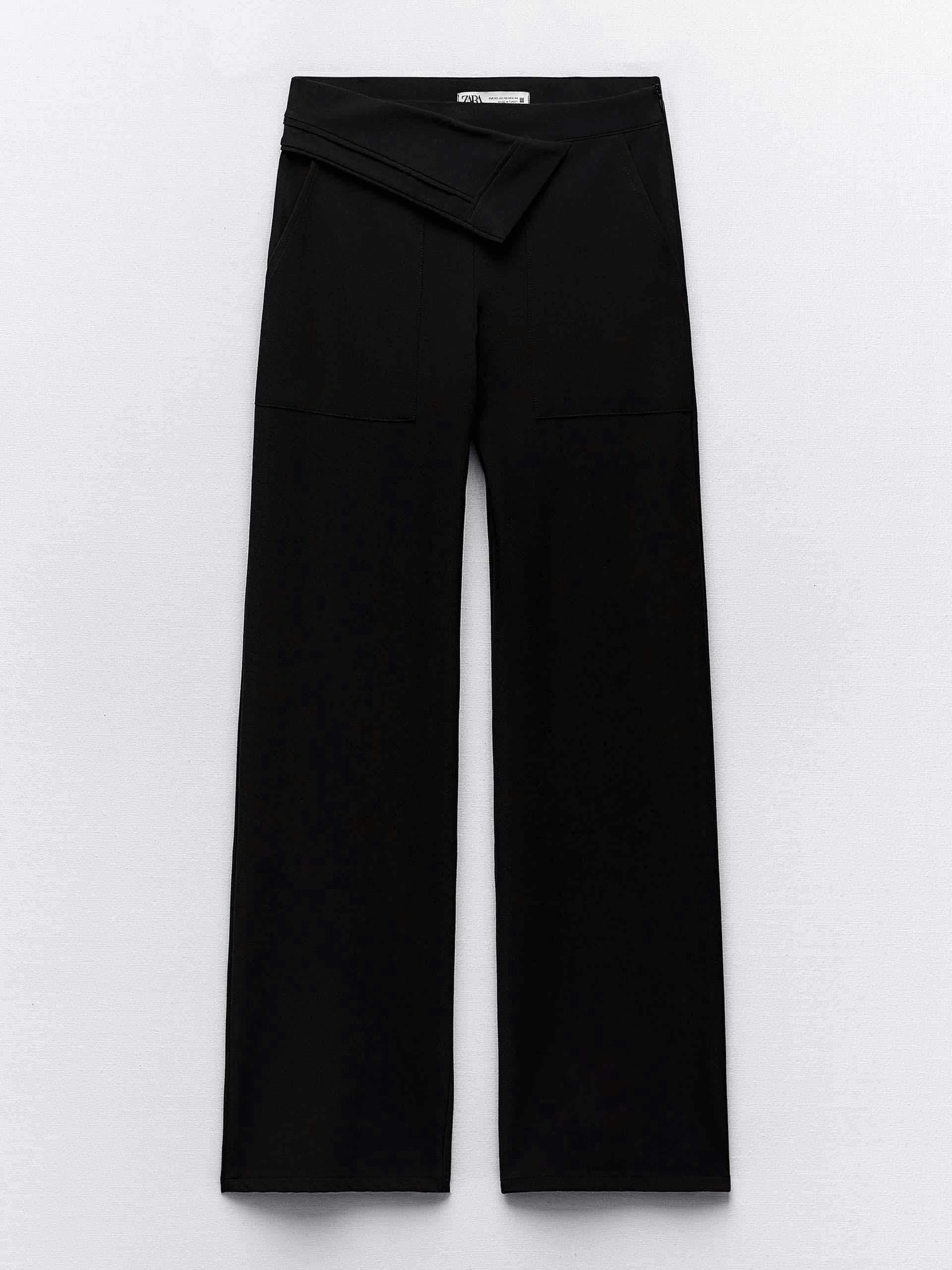 Black trousers with double waist