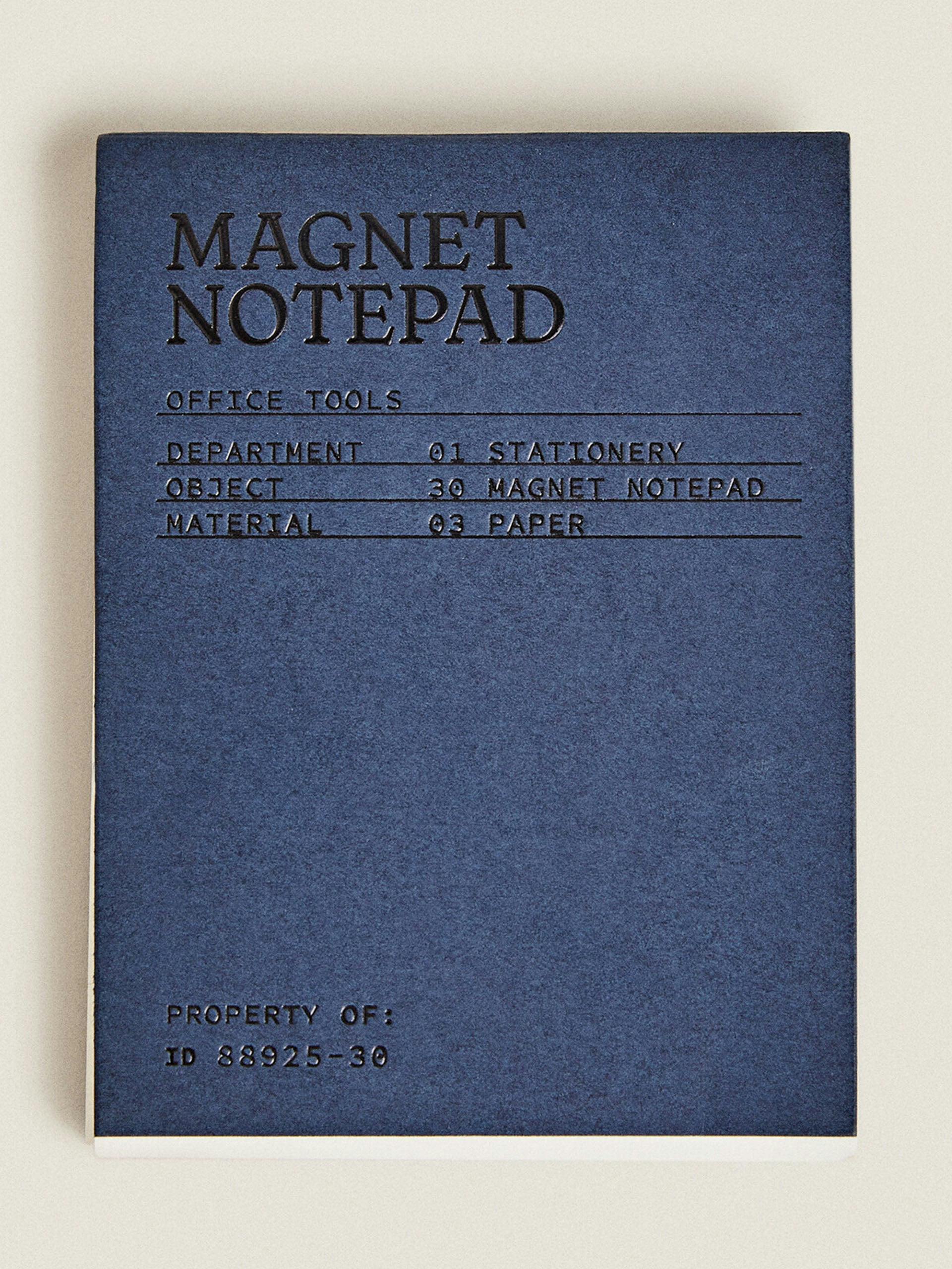 Blue magnetic notepad