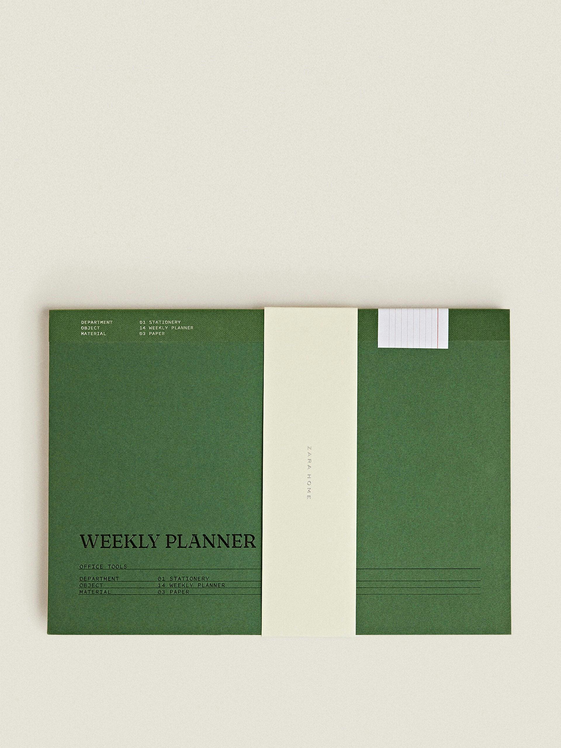 2024 weekly planner in green