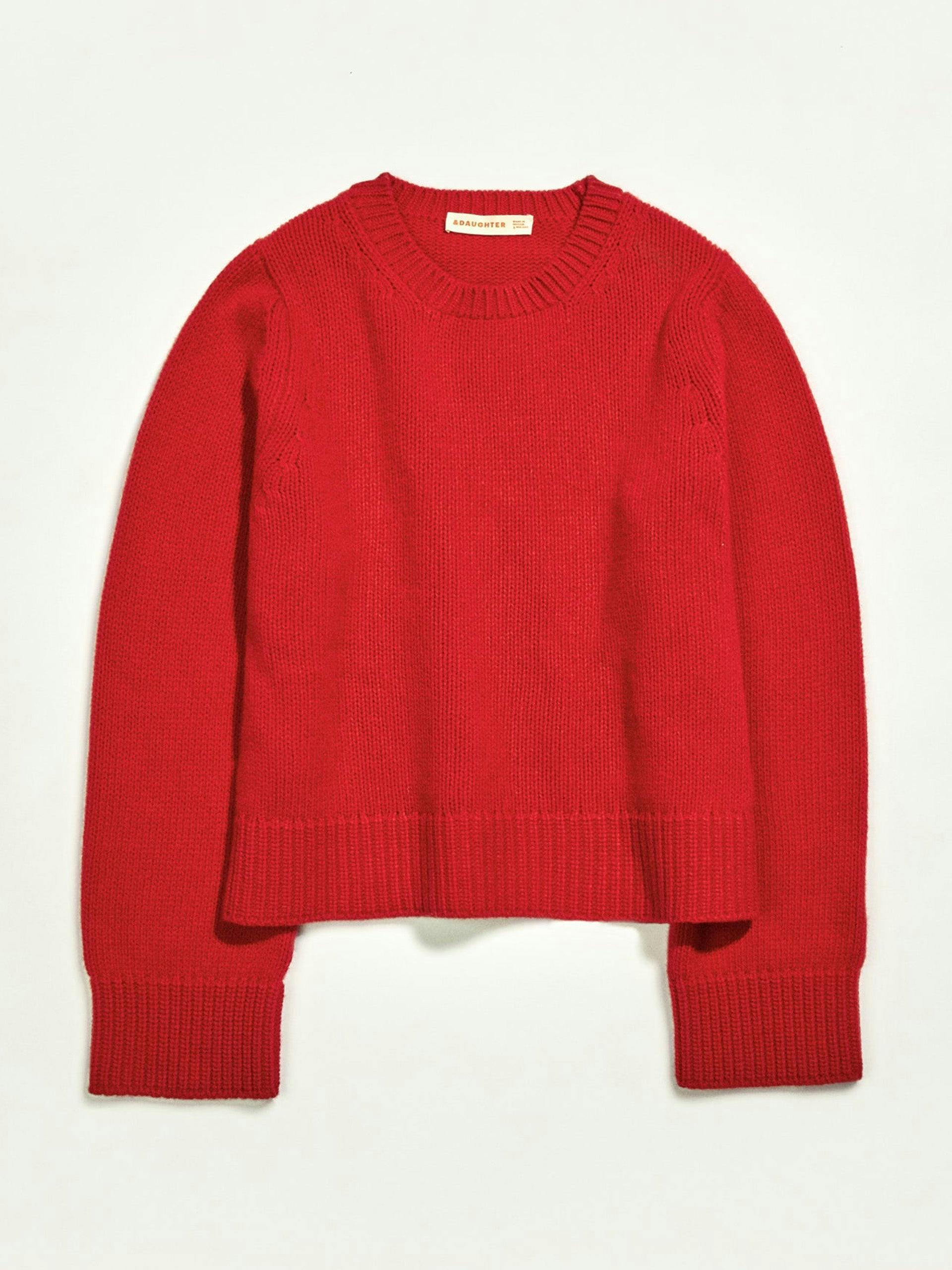 Slouch wool/cashmere crewneck in red