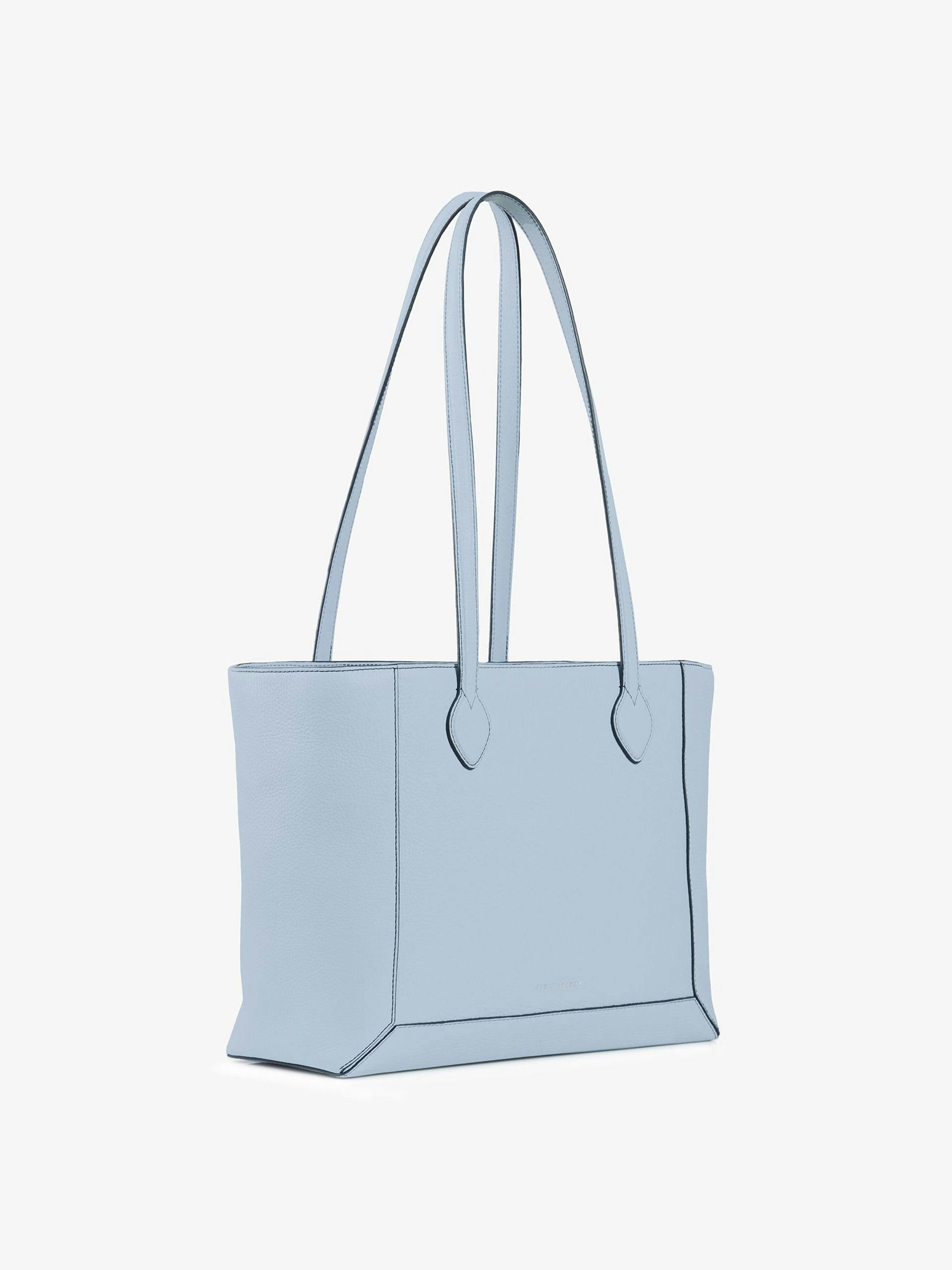 Light blue Mosaic Shopper tote bag with navy stitching