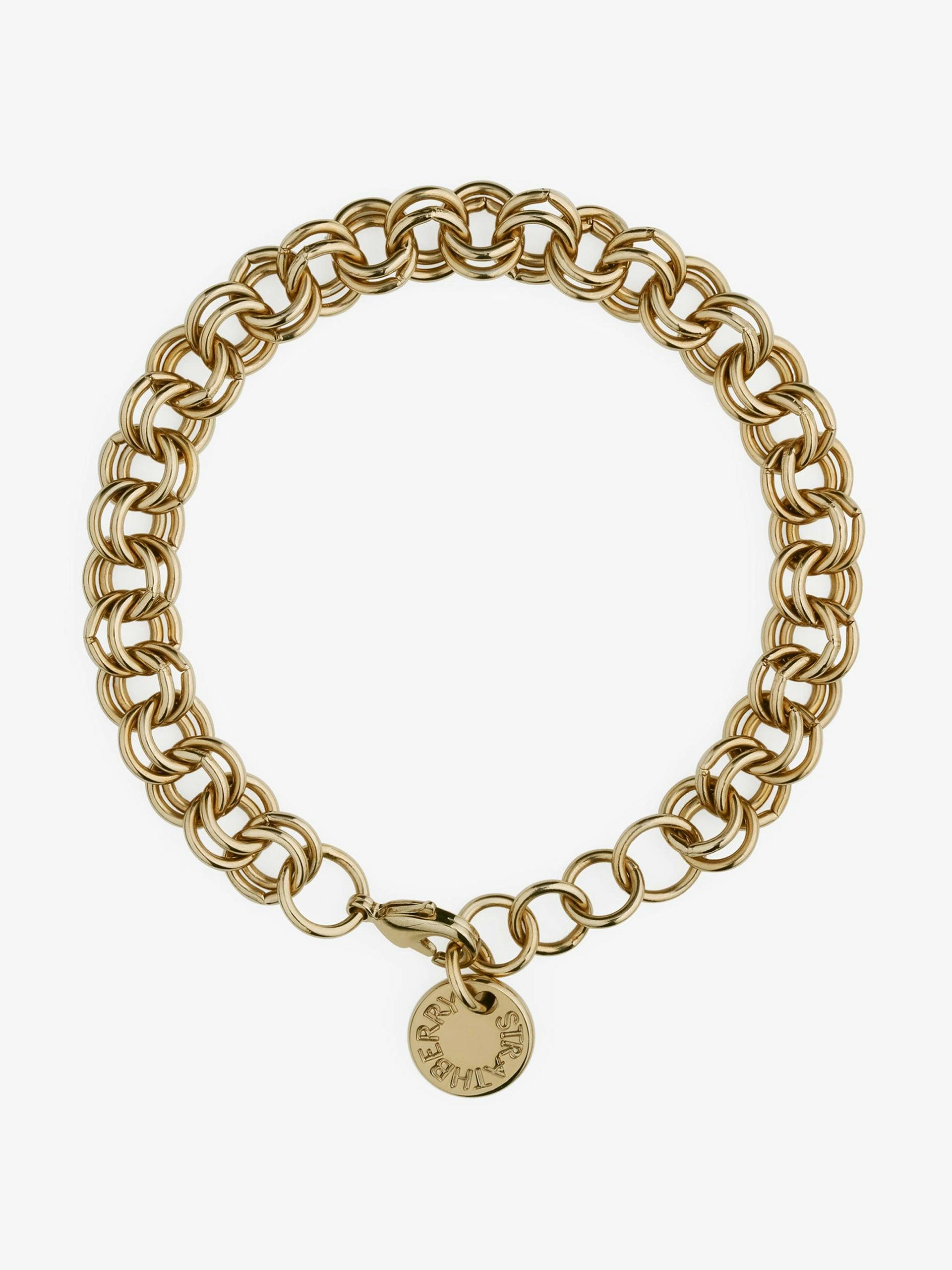 Gold-plated medallion chain bracelet