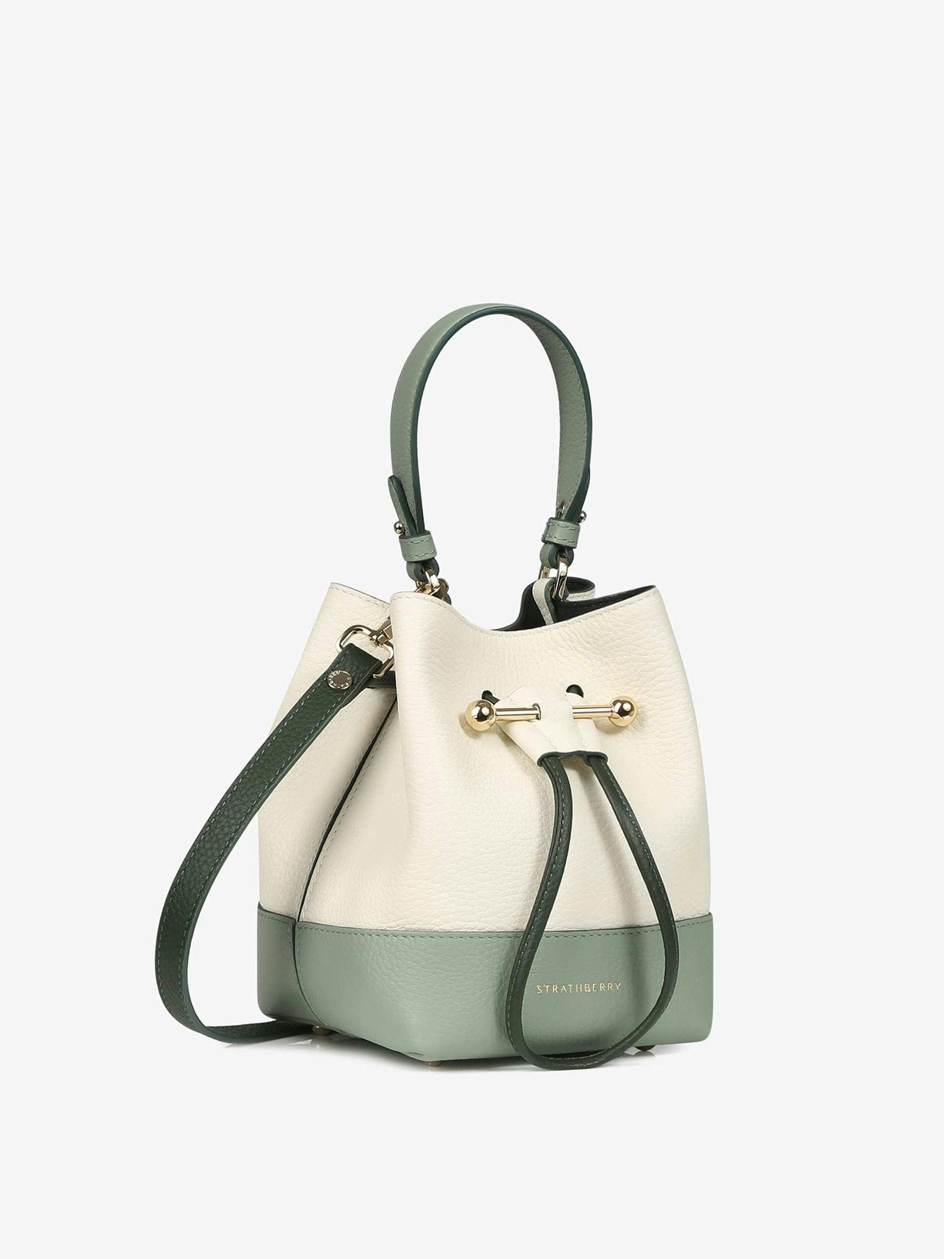 White and green Lana Osette top handle bag