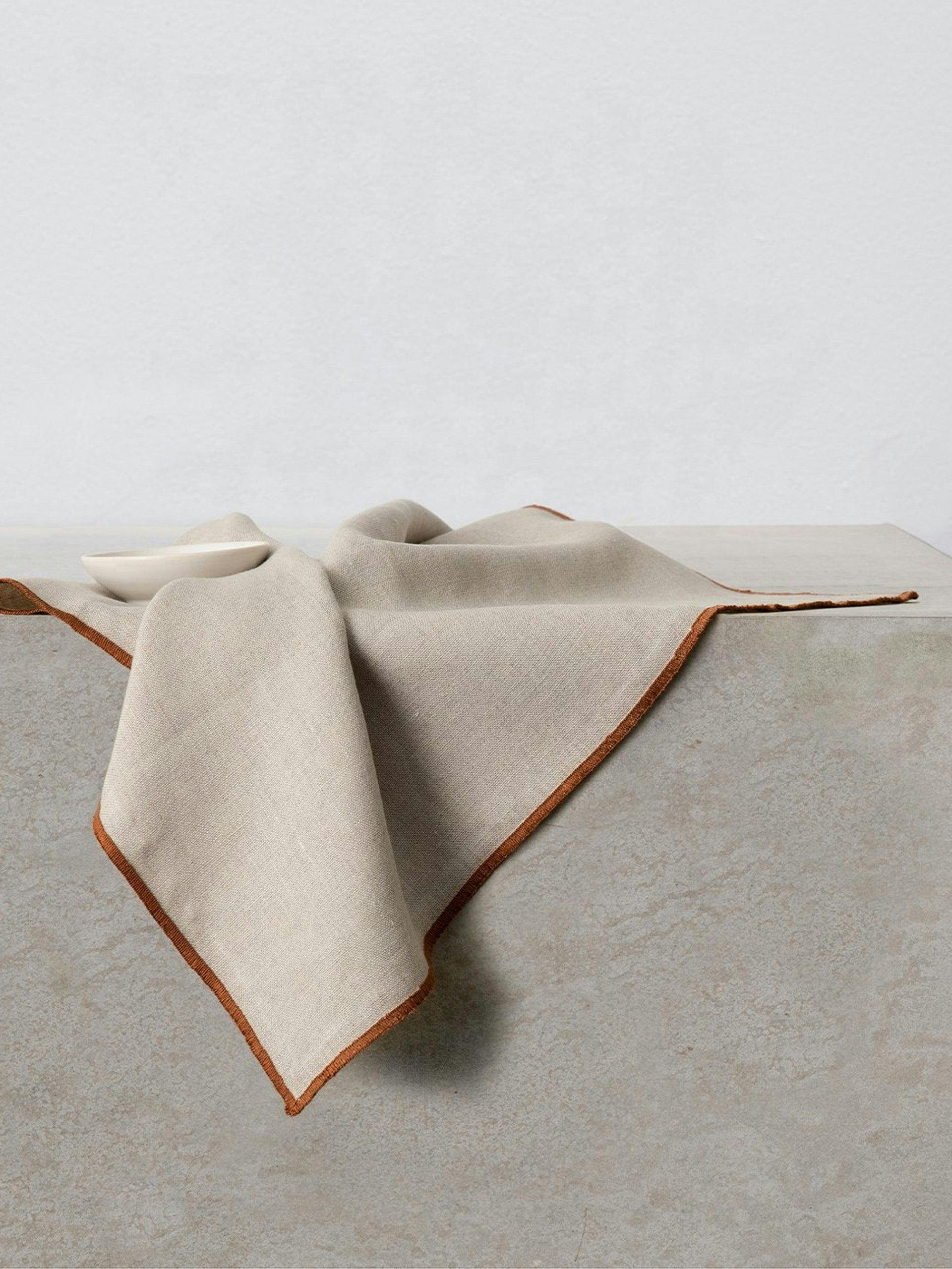 Cara Cedar-edged linen napkins (set of 4)