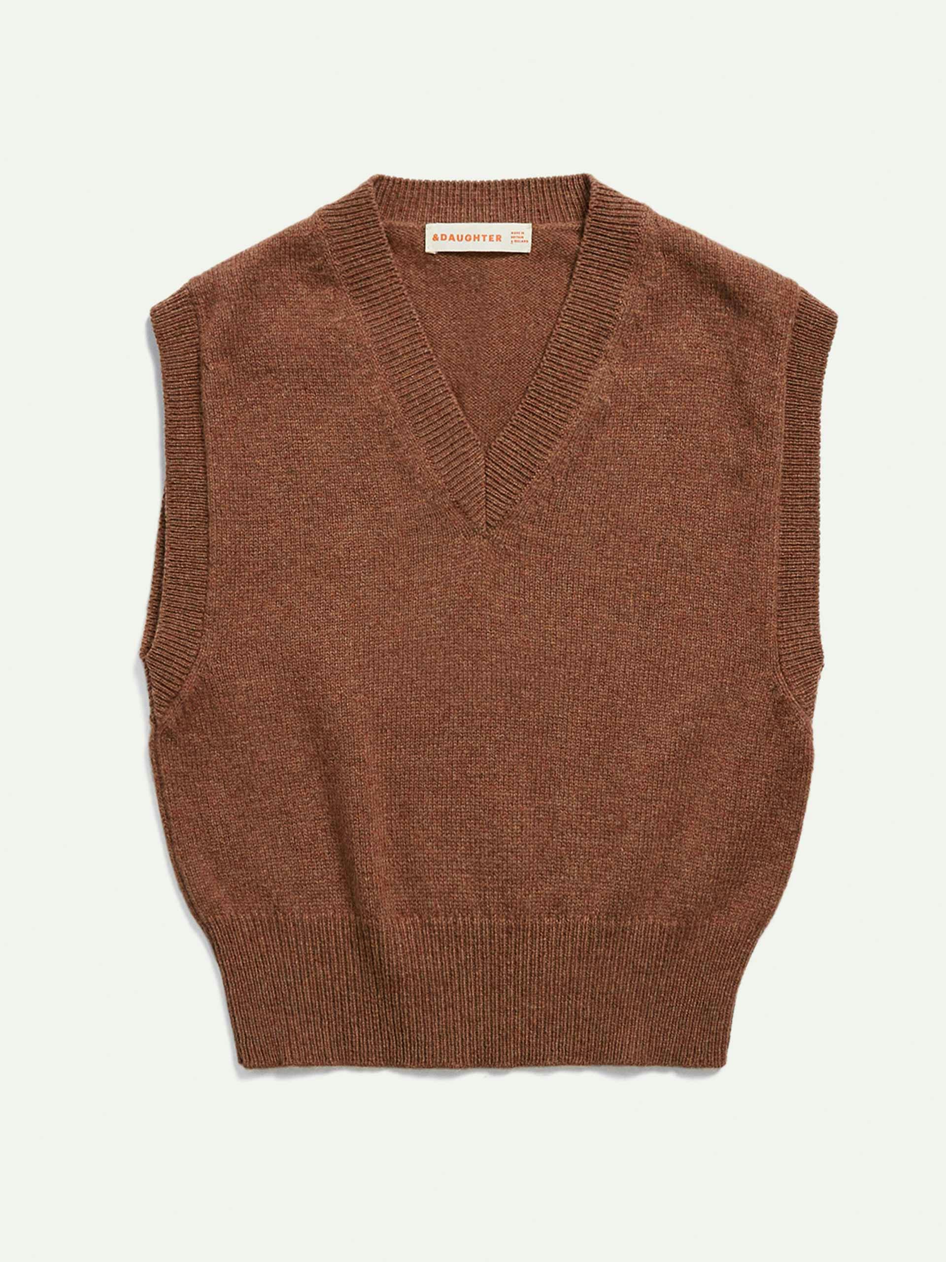 Brown Athea Geelong knitted tank