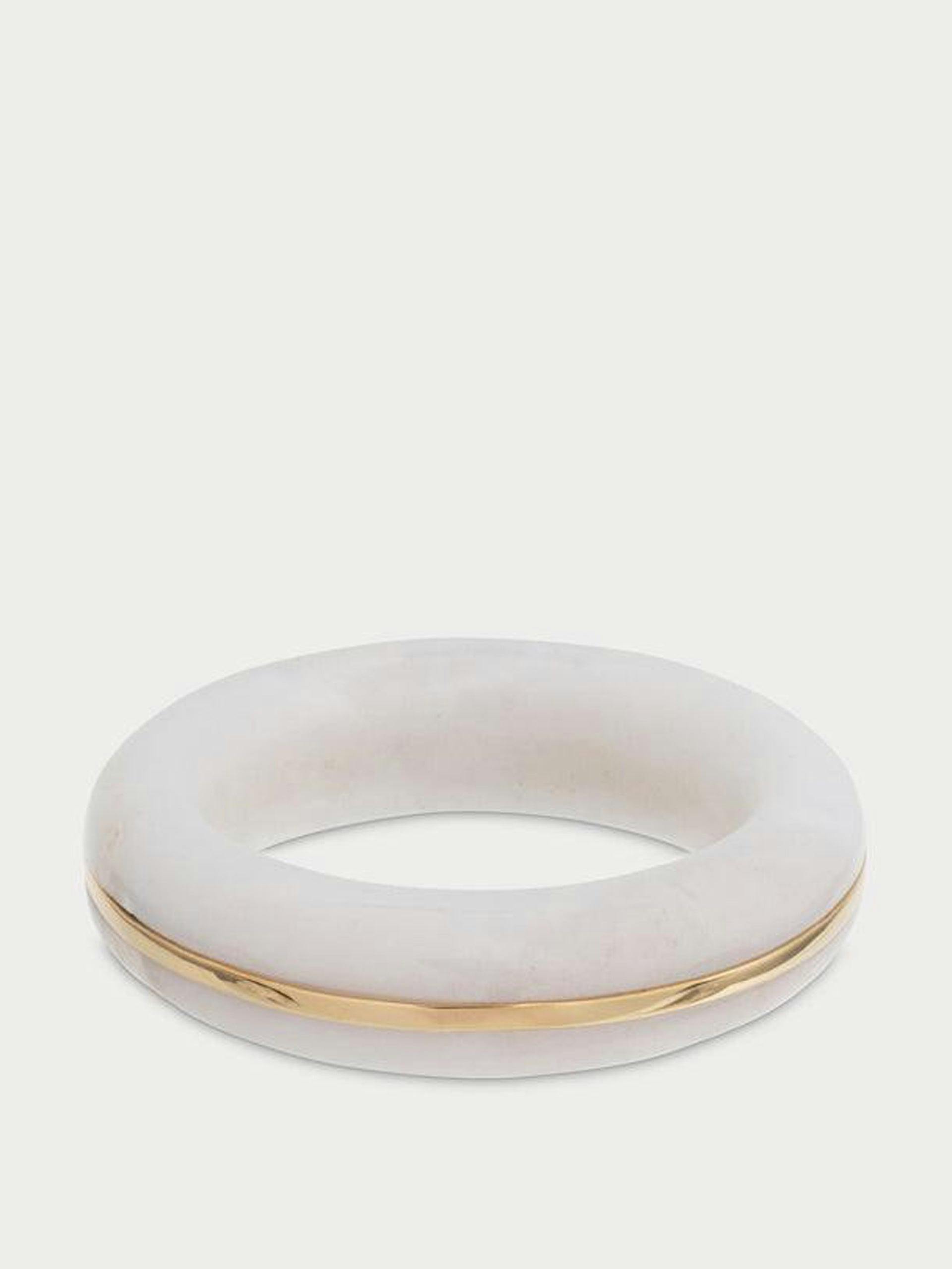 Essential white agate gem stacker ring