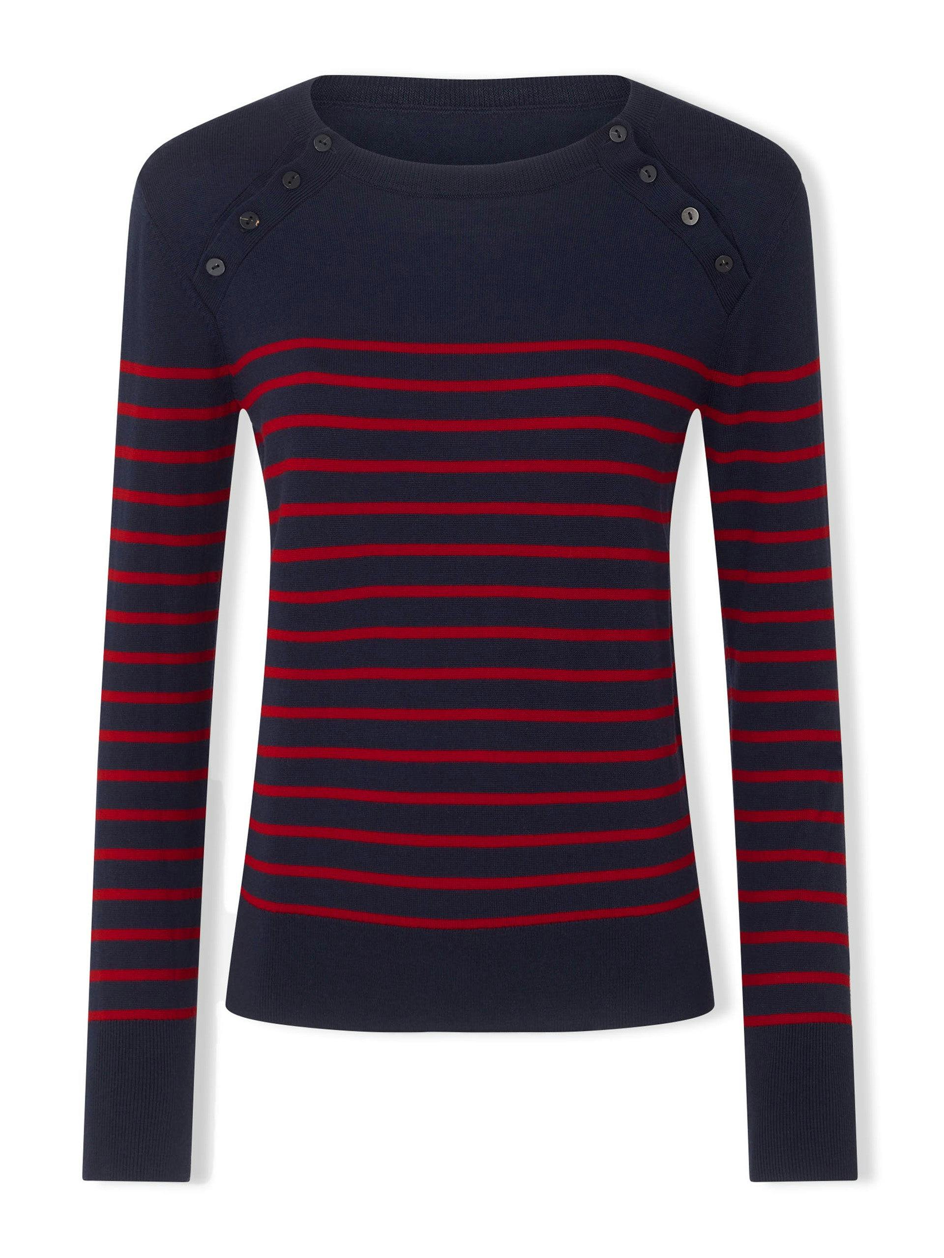 Navy and red stripe Hailey jumper