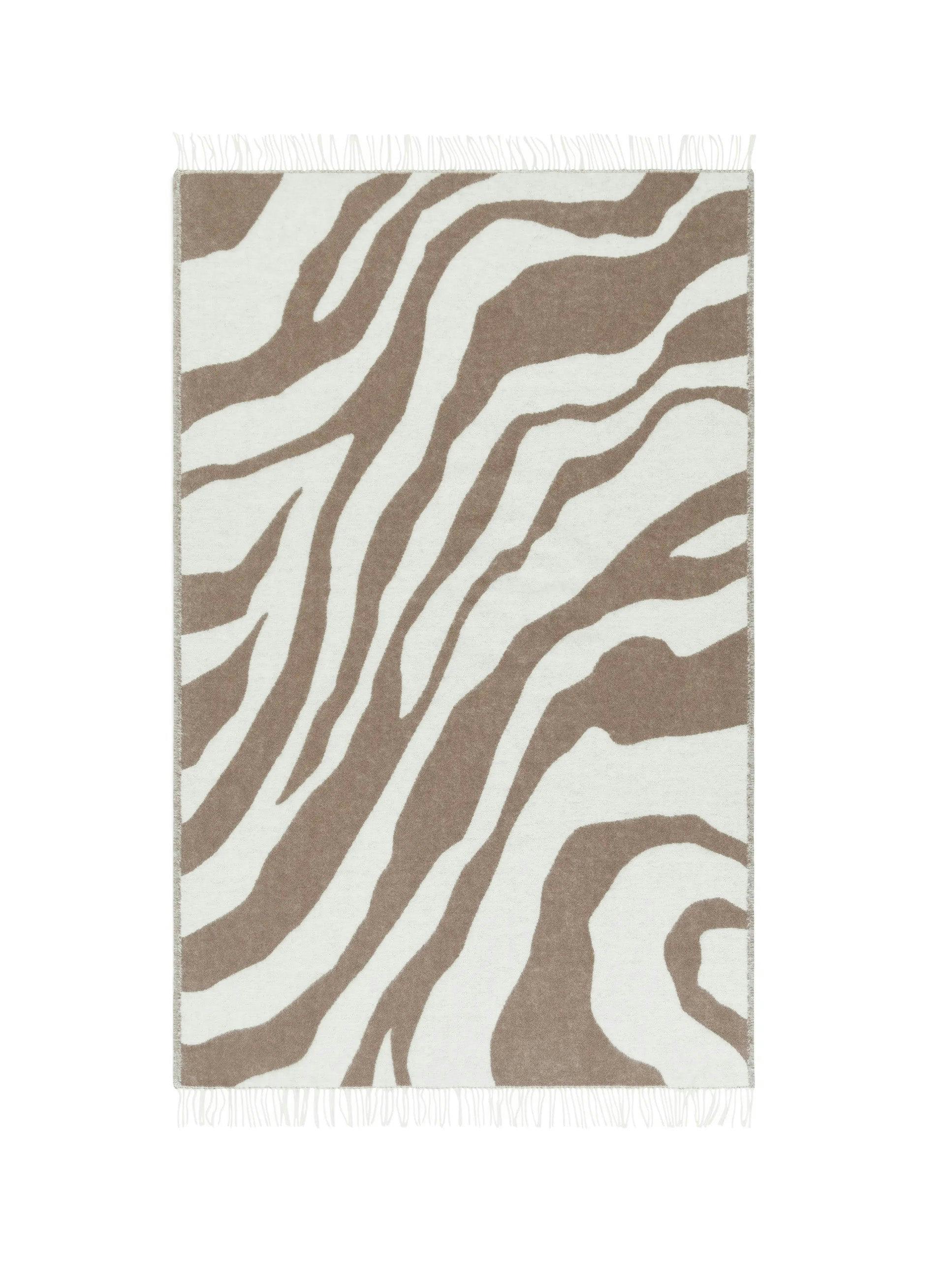 Klippan zebra-pattern wool blanket