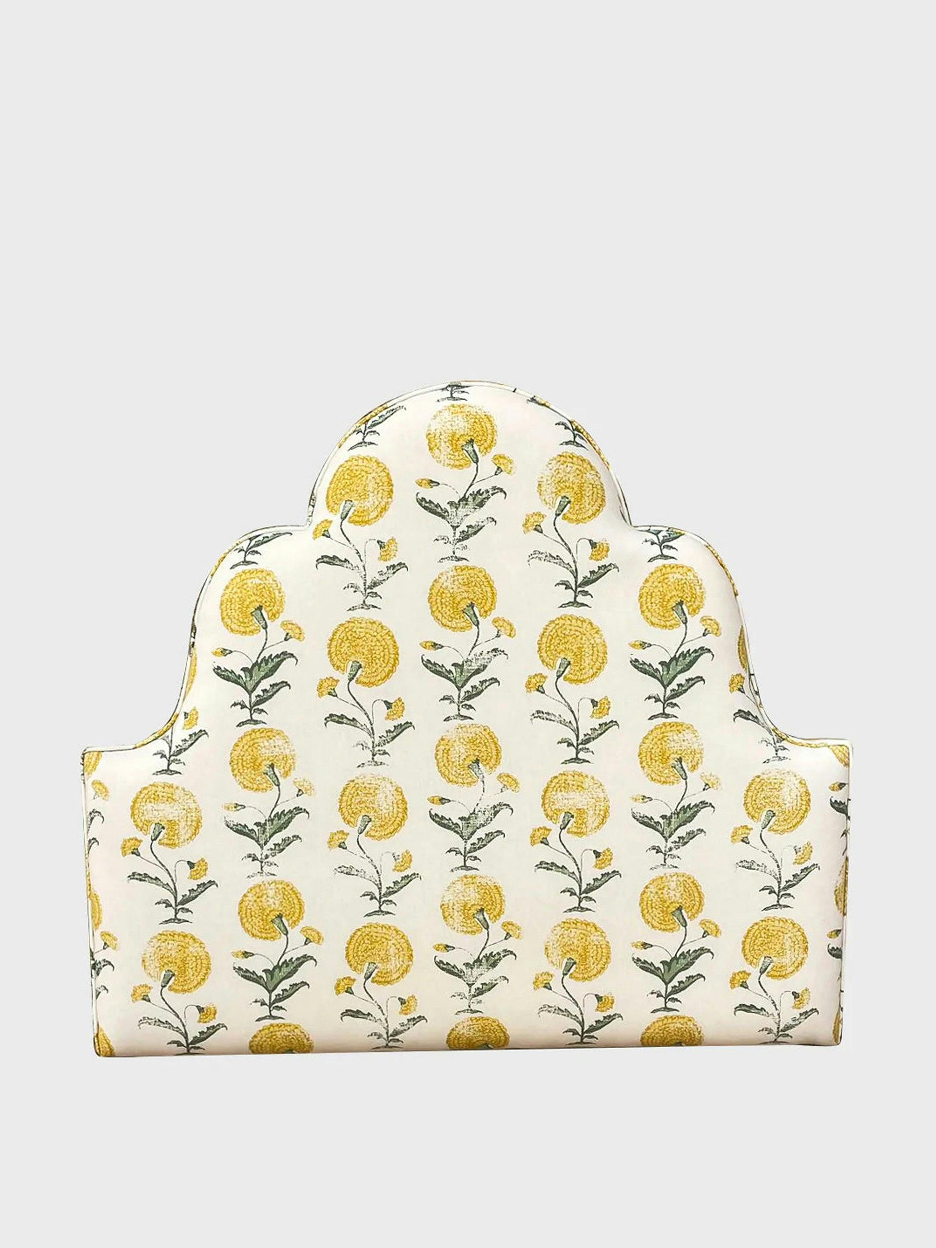 Single bed headboard in ochre poppy