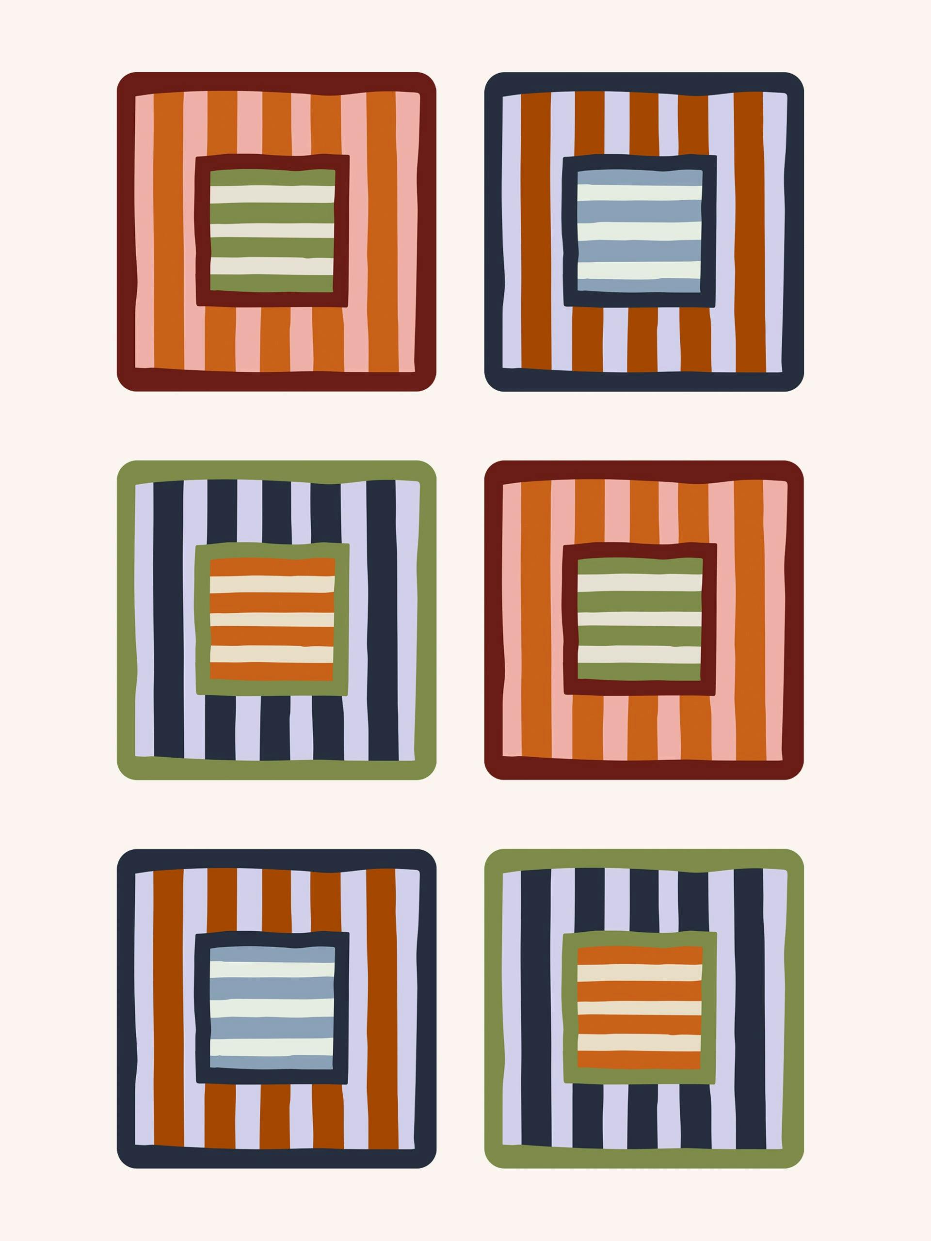 Square And Stripe placemats (set of 6)