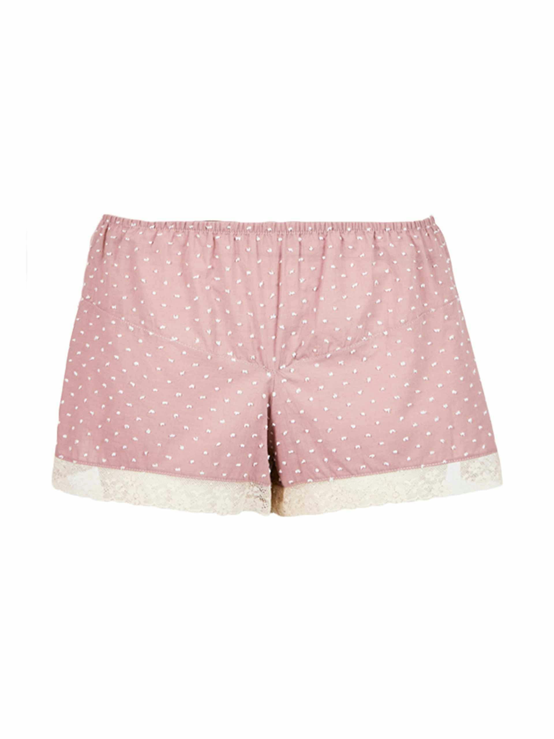 Pink and white polka dot beatriz cotton shorts