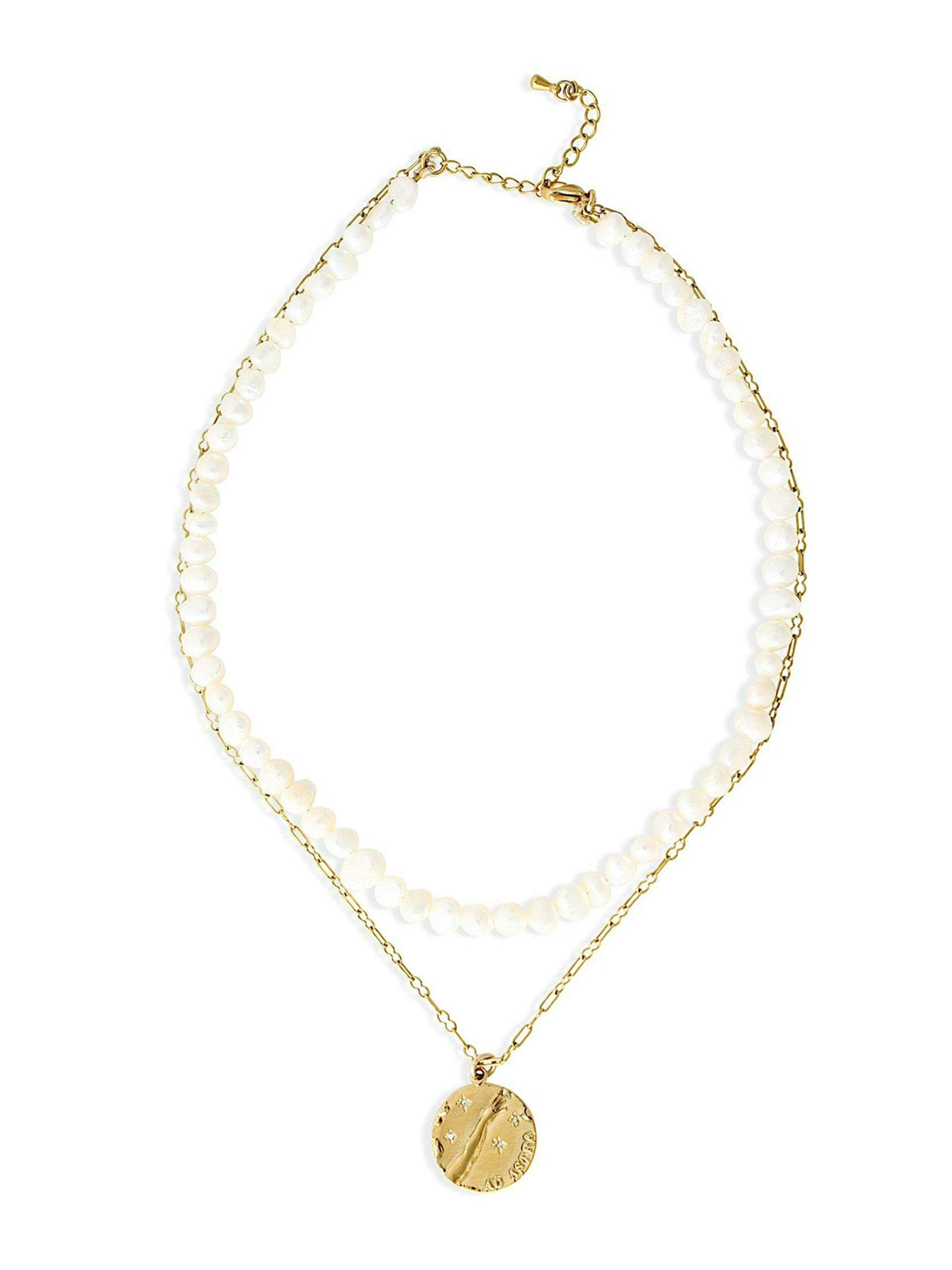 Gold and pearl Cielo necklace