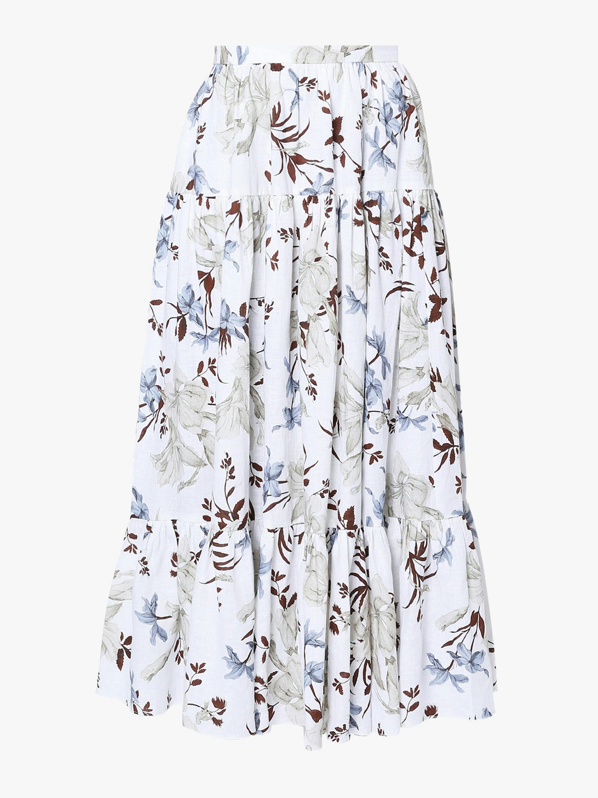 Olympia tropical bloom white skirt