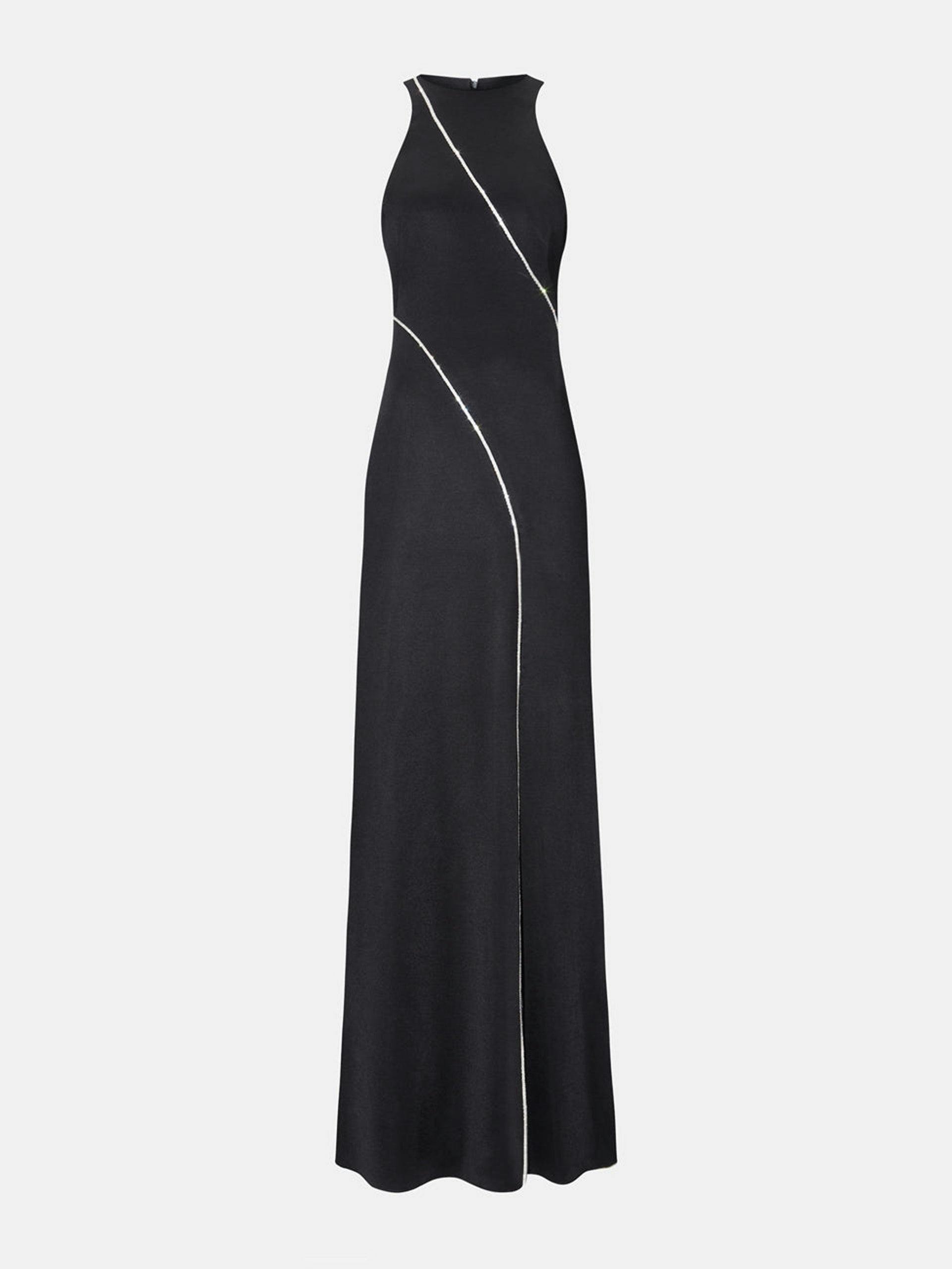 Crystal black cord gown