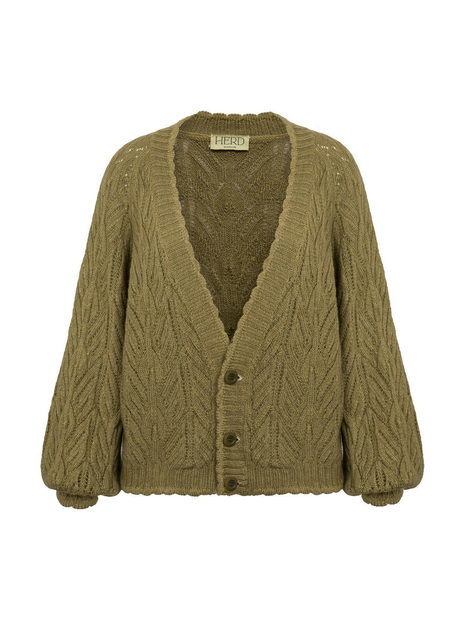 Green knitted Wyre cardigan
