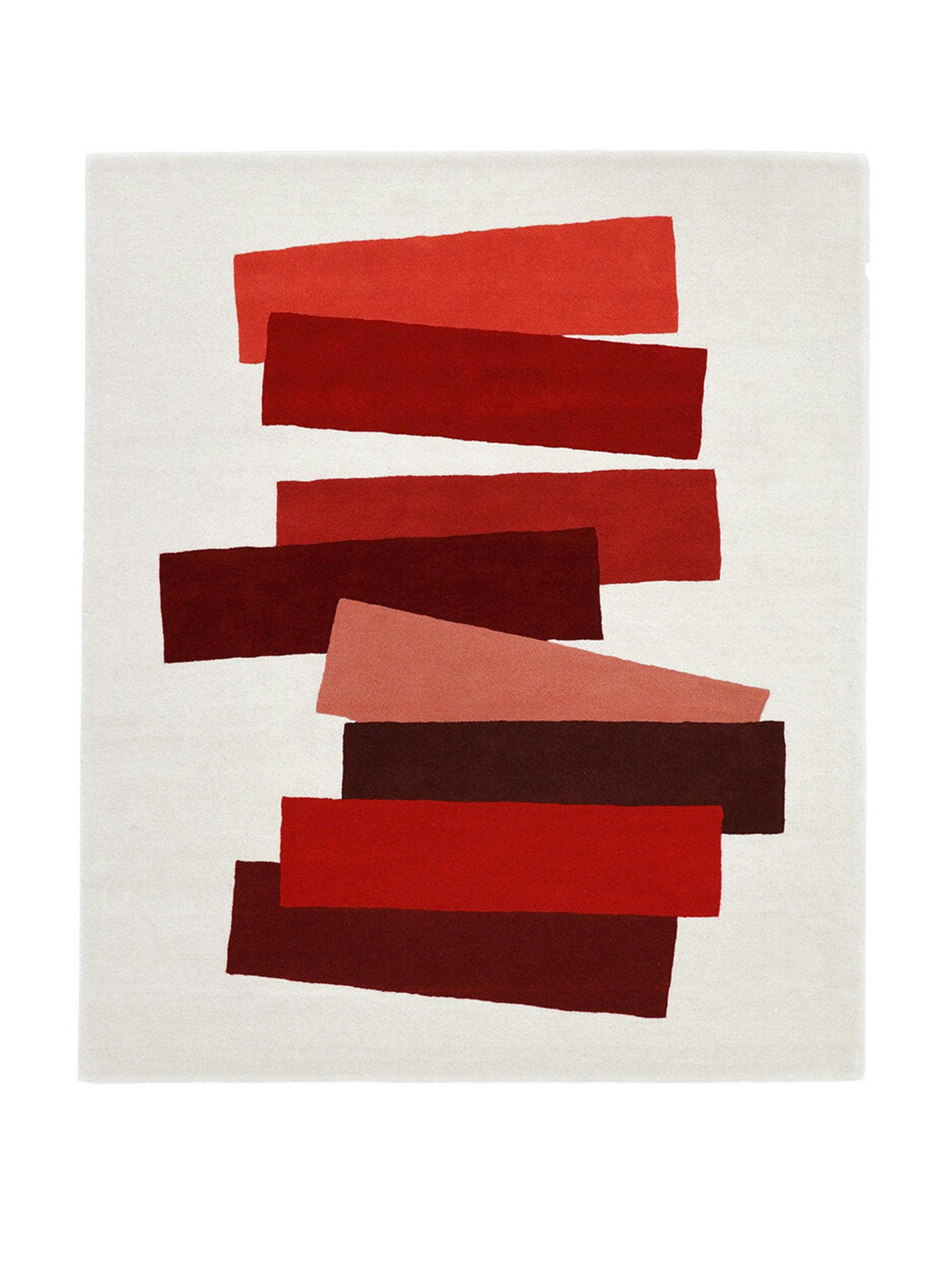 The Many Faces of Red by Josef Albers' woollen rug