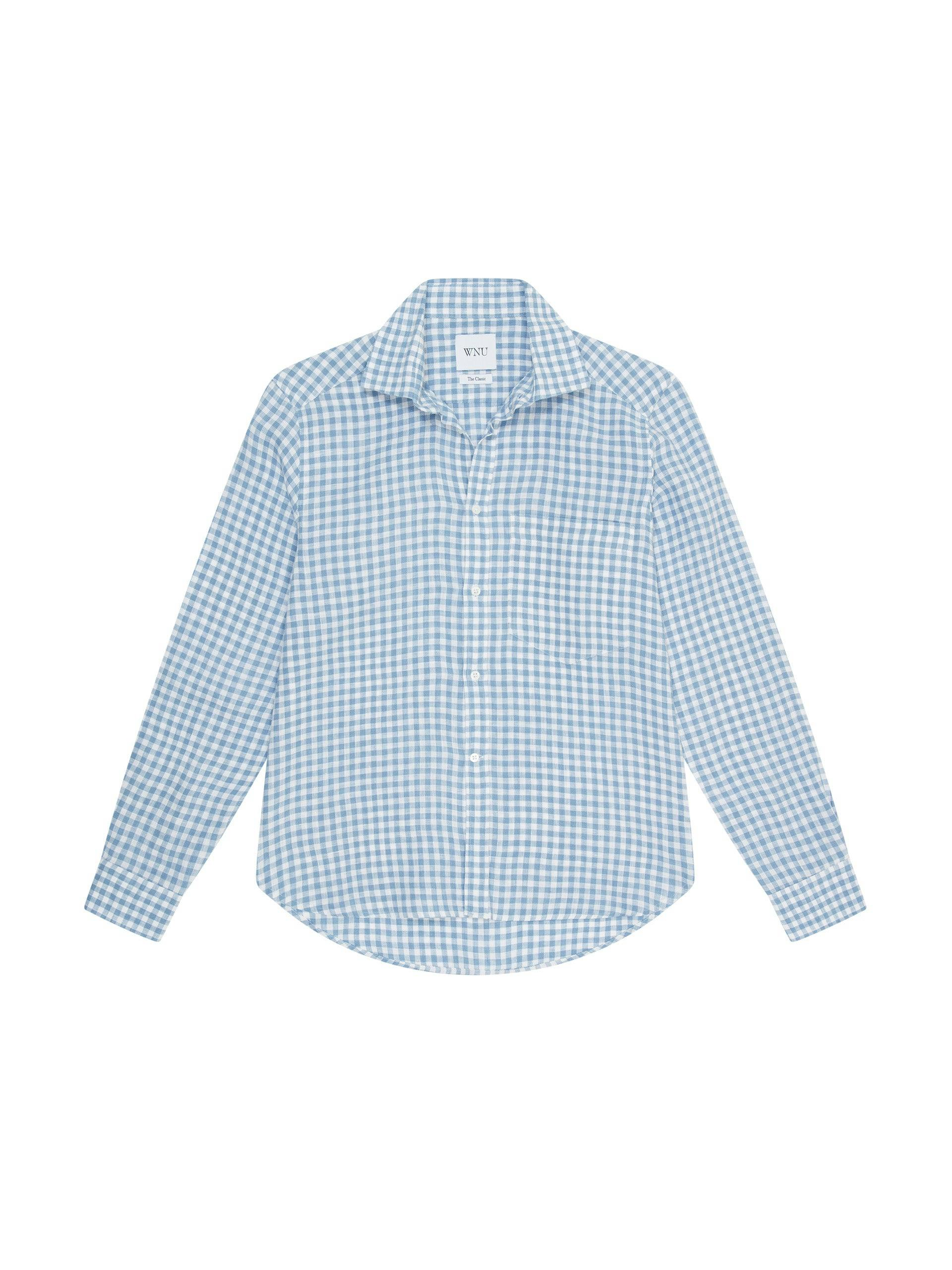 The Classic: blue gingham linen shirt