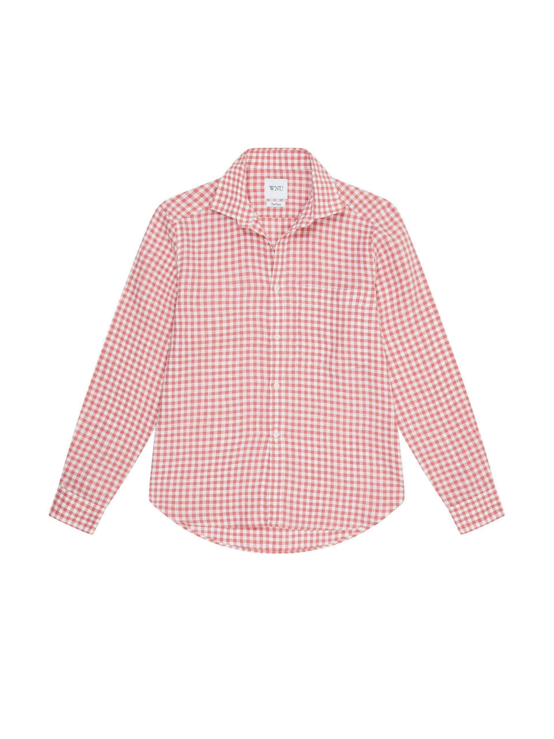 The Classic: red gingham linen shirt