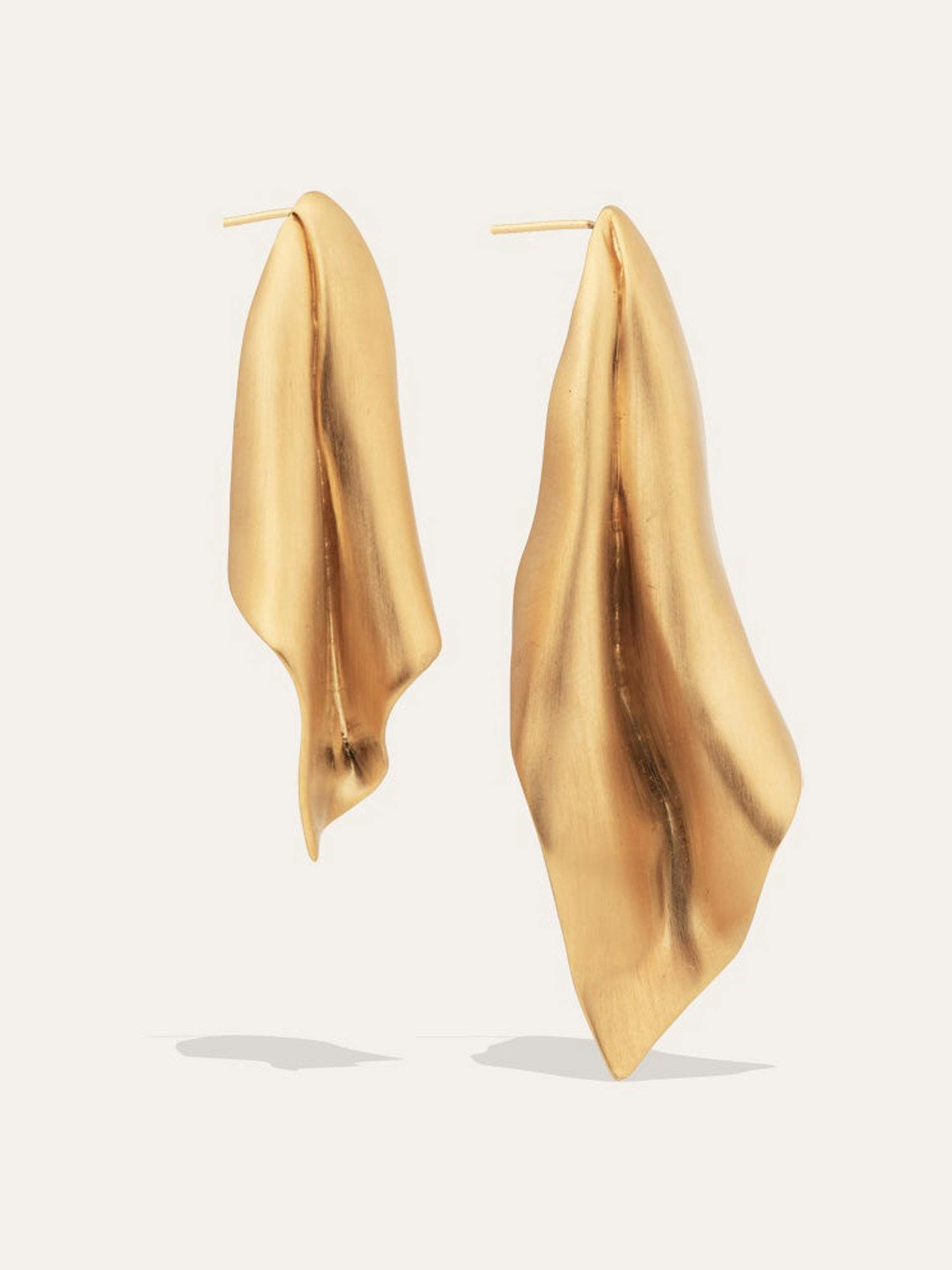 "The Dishcloth of the Metropolitan Elite" gold vermeil earrings