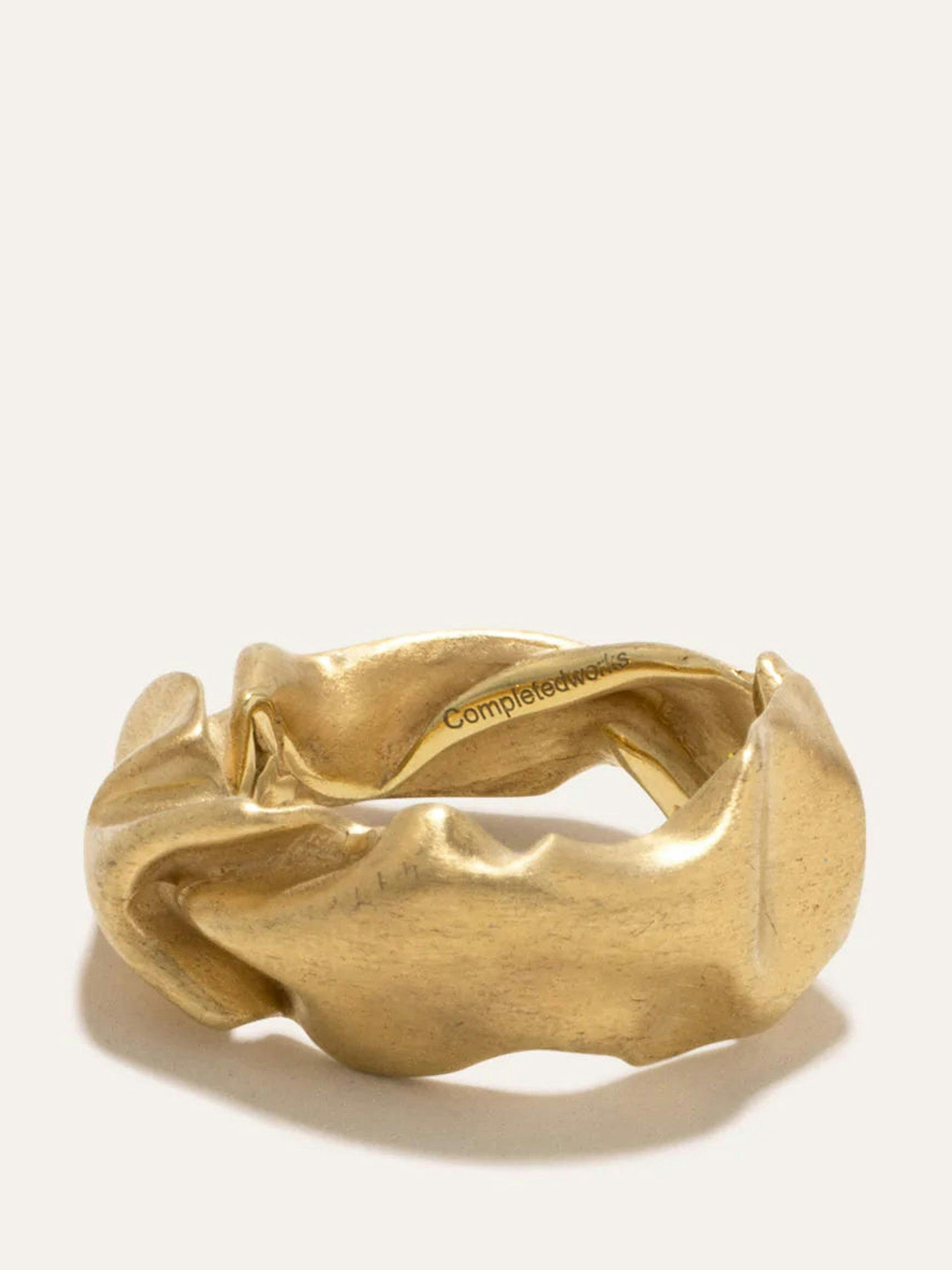 "Notsobig" crunched gold vermeil ring