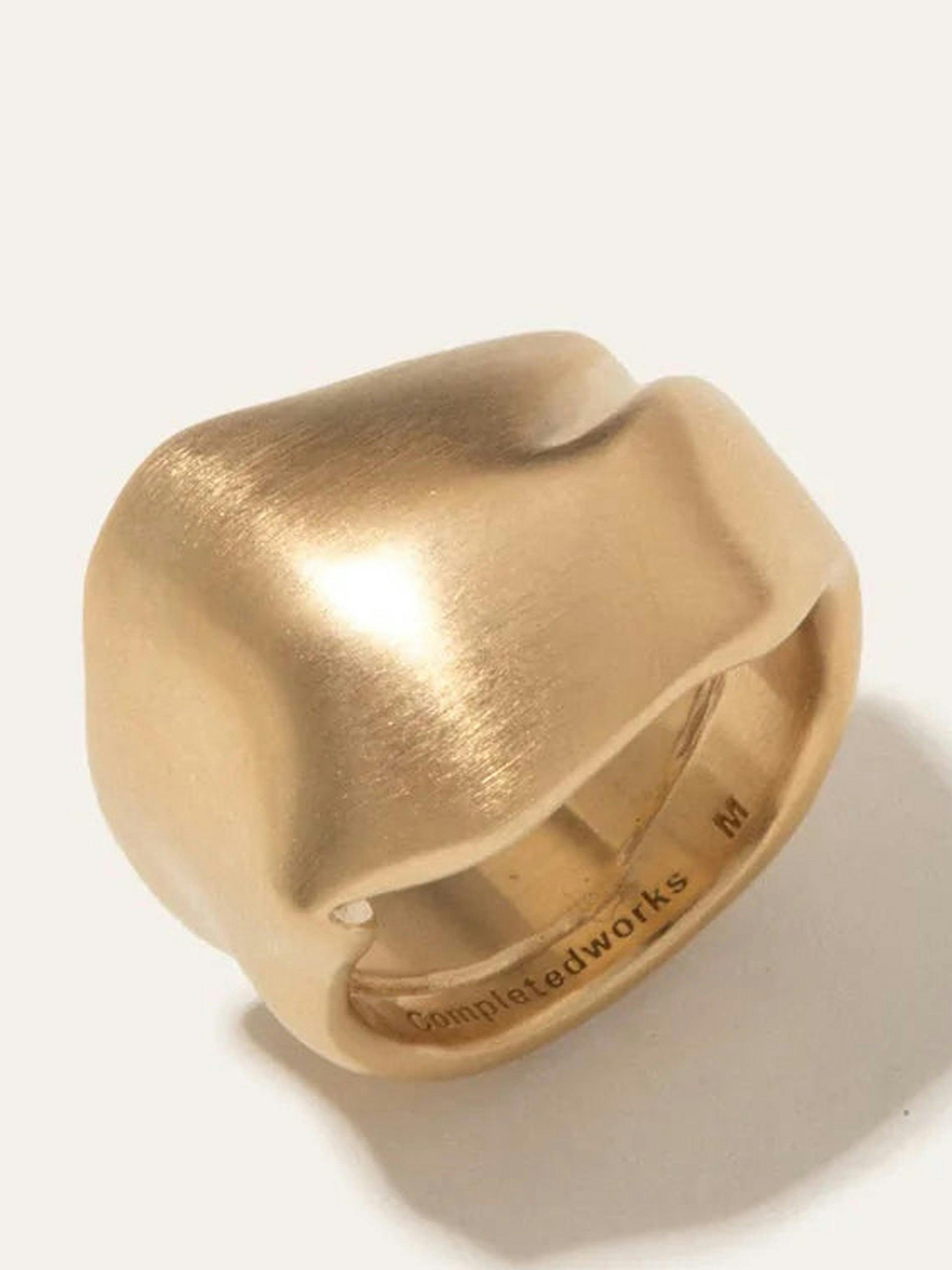 "The Best Place to be a Puffin" gold vermeil ring