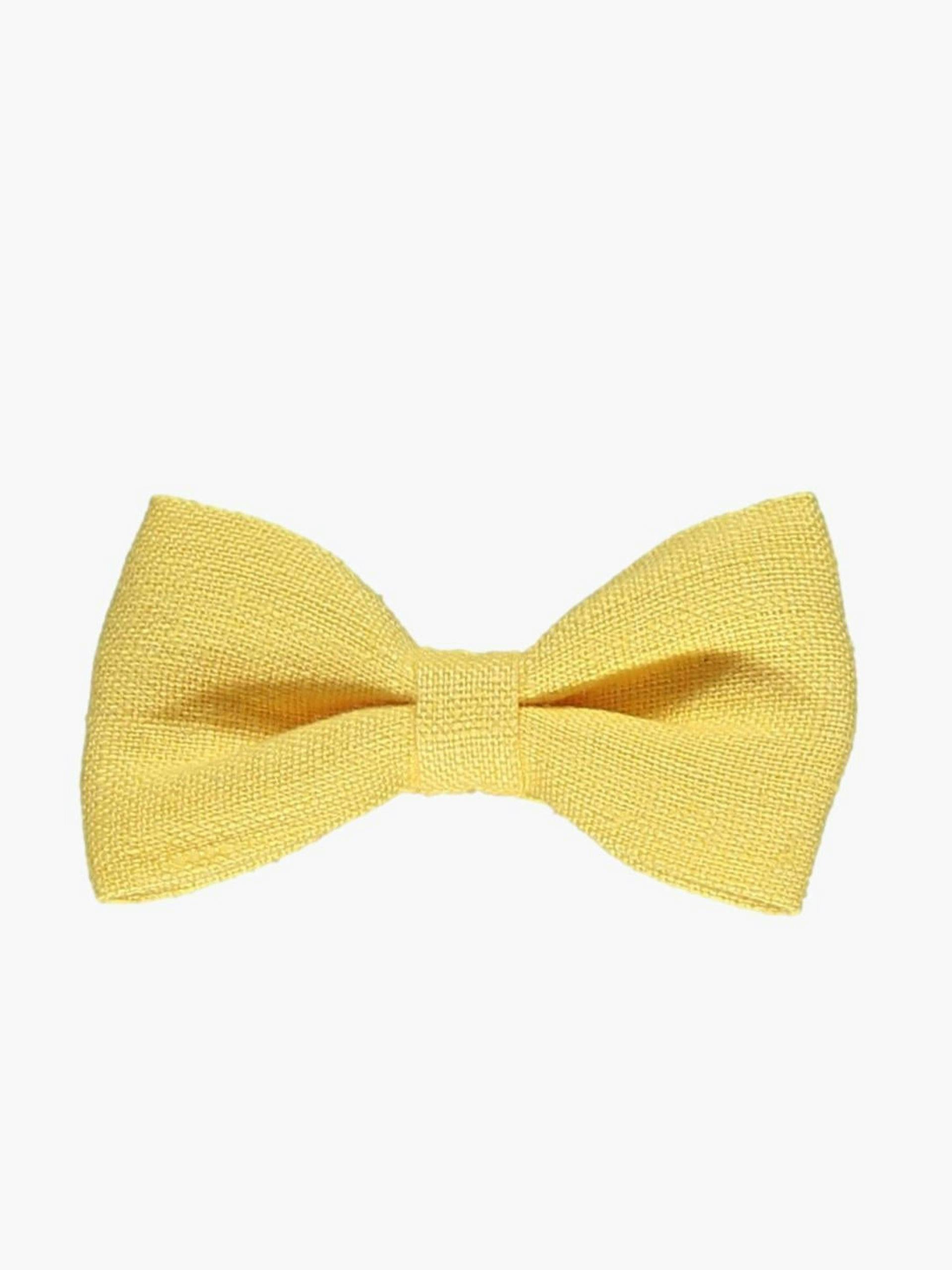 Cora yellow linen bow