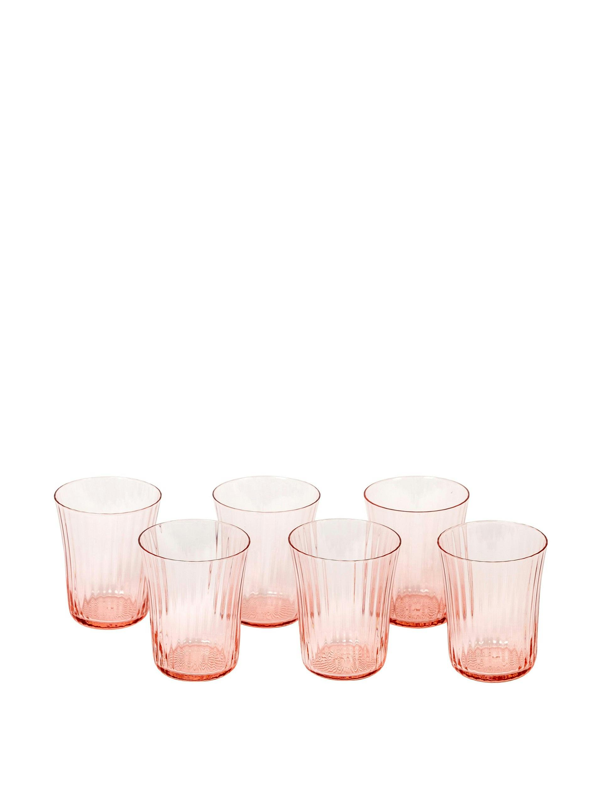 Handmade blush pink glasses (set of 6)