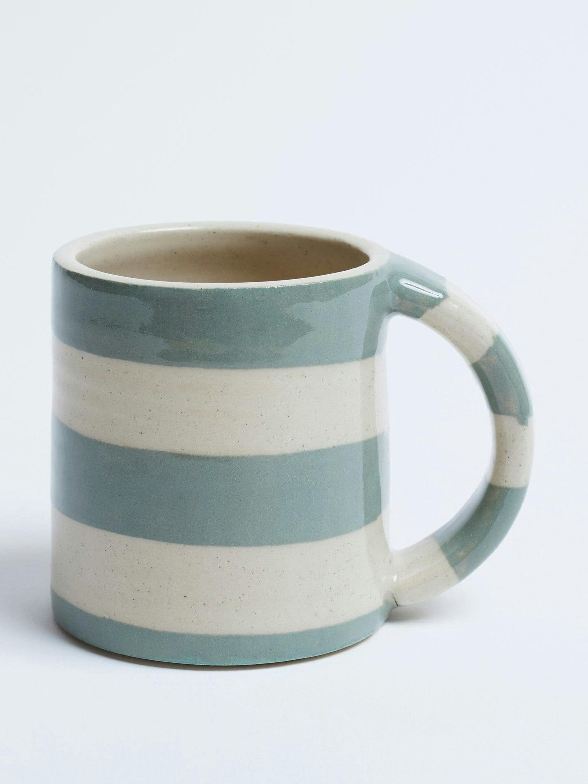 Green stripe mug