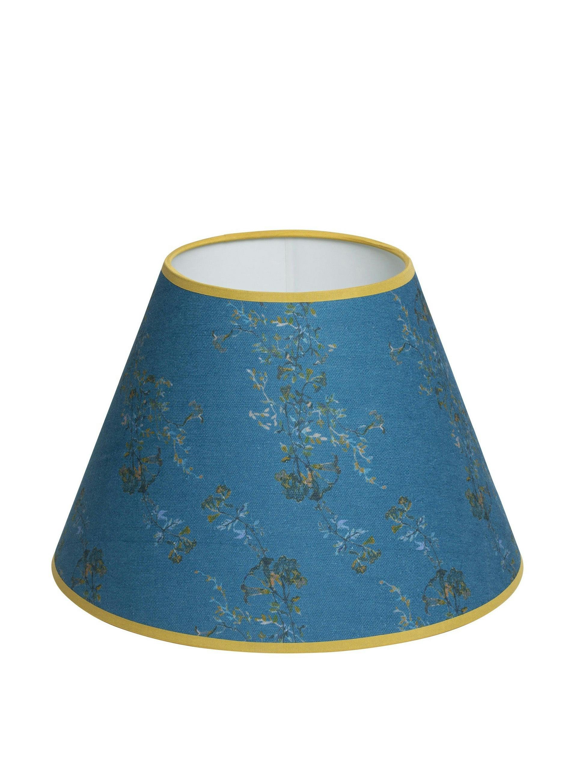 Blue floral print linen lampshade