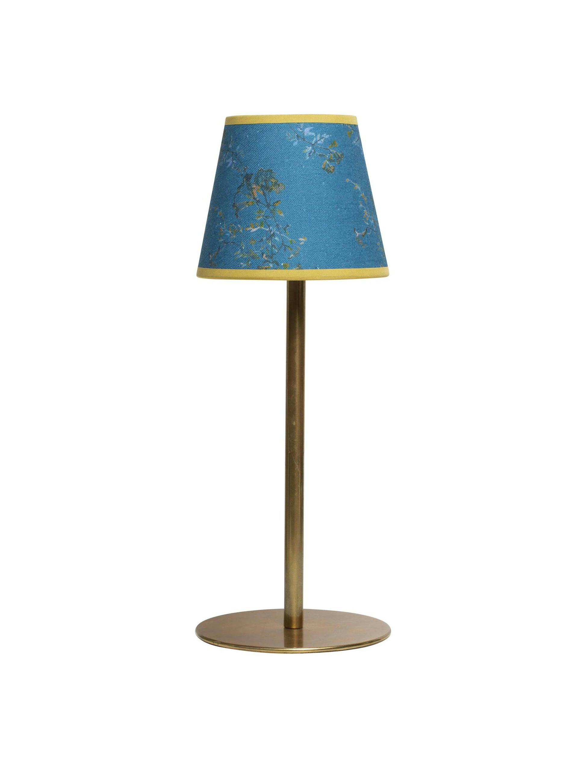 Blue floral print candle clip lampshade