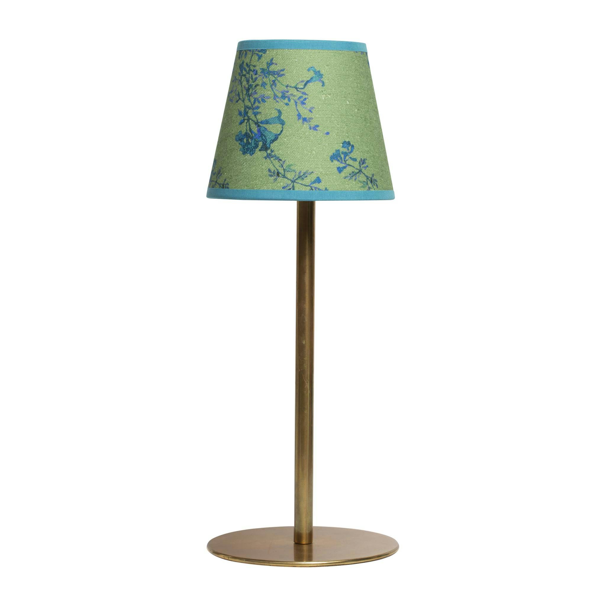 Green floral print candle clip lampshade
