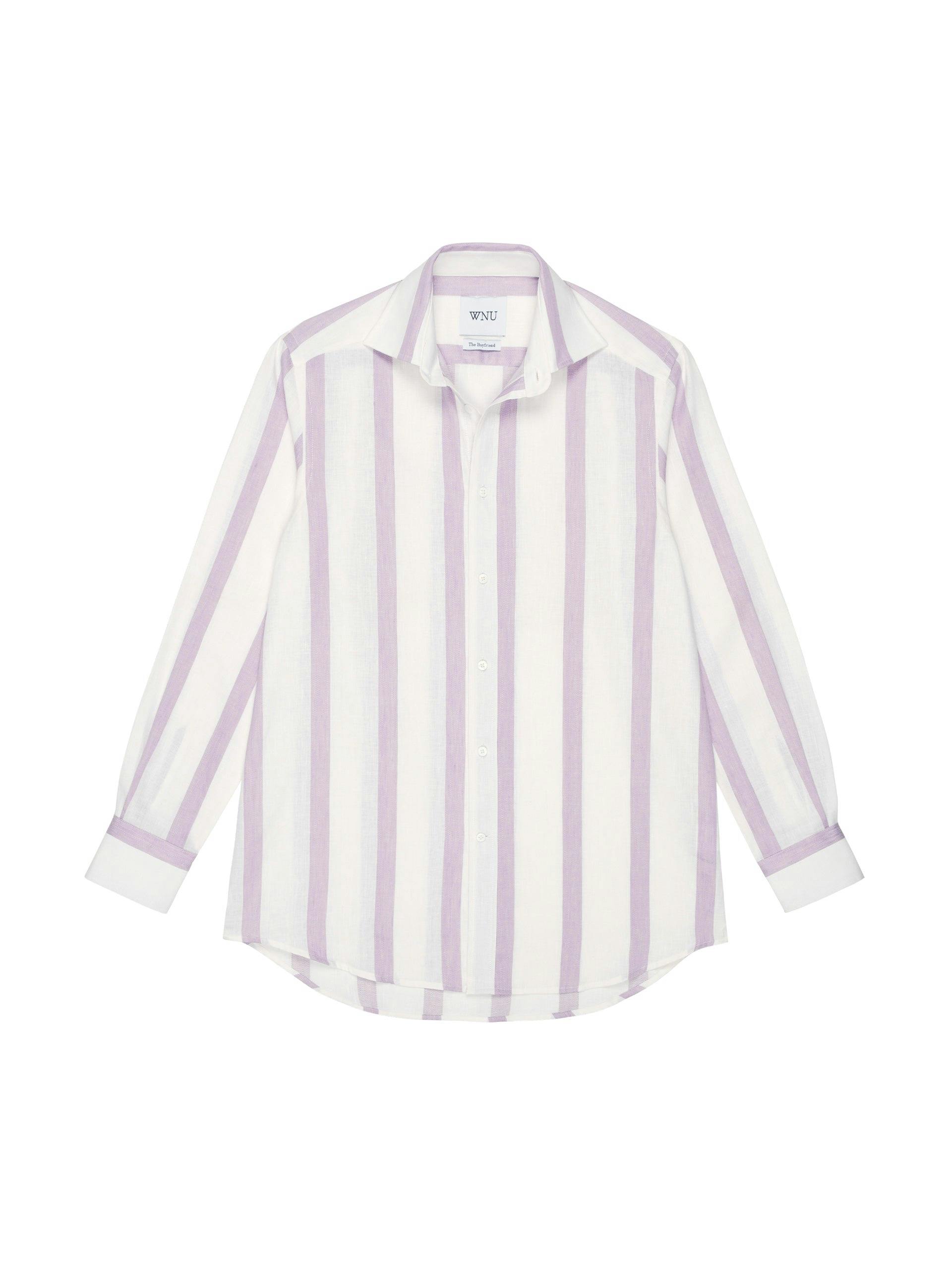 The Boyfriend: lavender stripe weave shirt