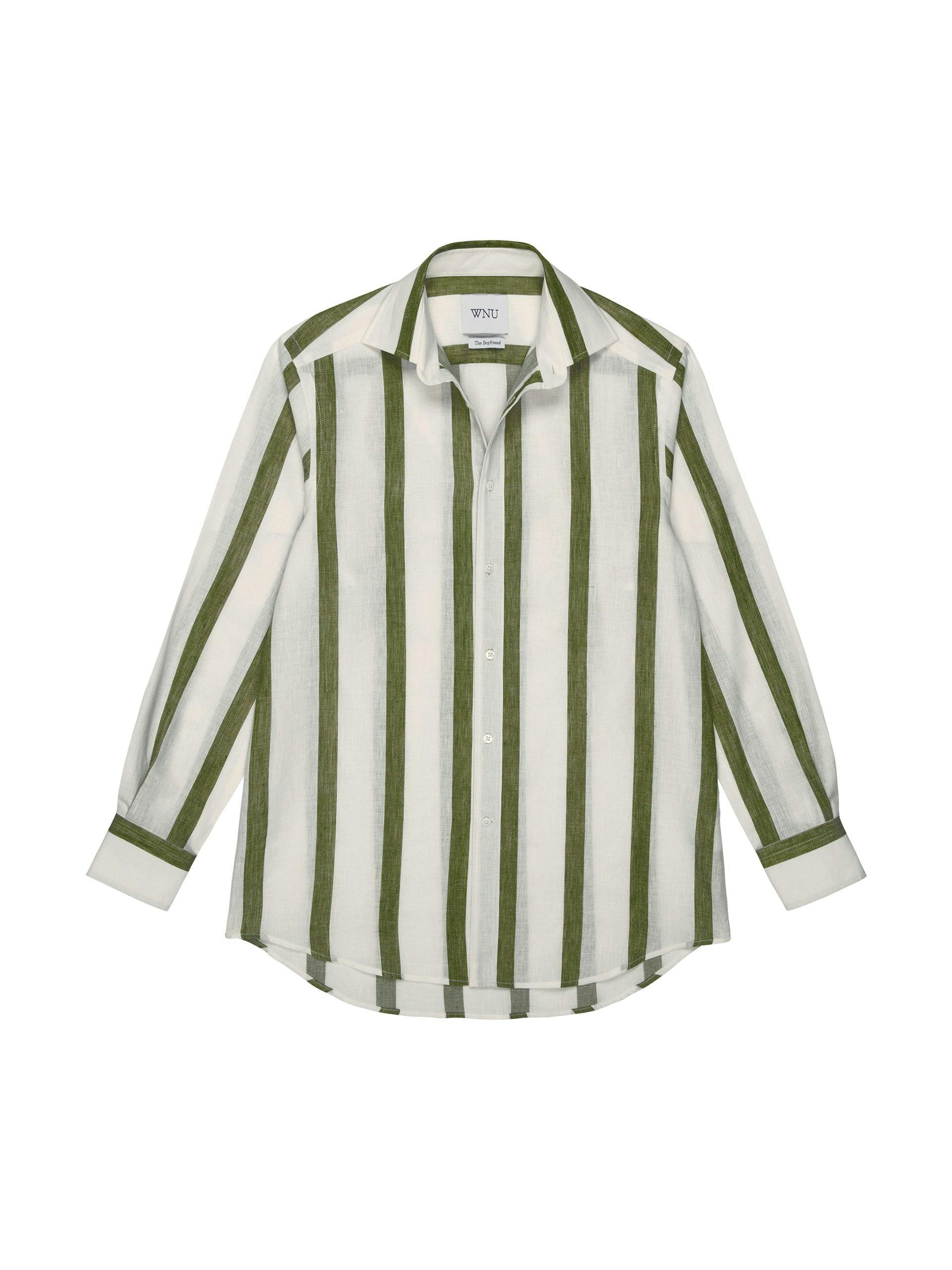 The Boyfriend: khaki stripe weave shirt
