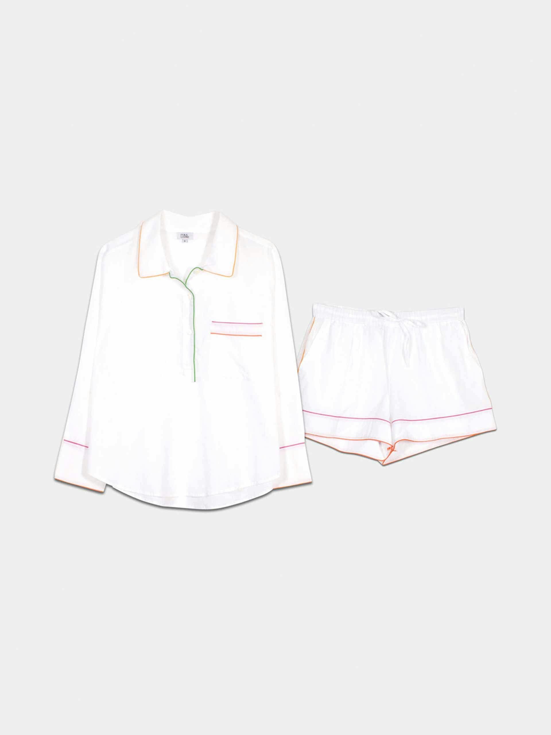 White rainbow trim pyjama set