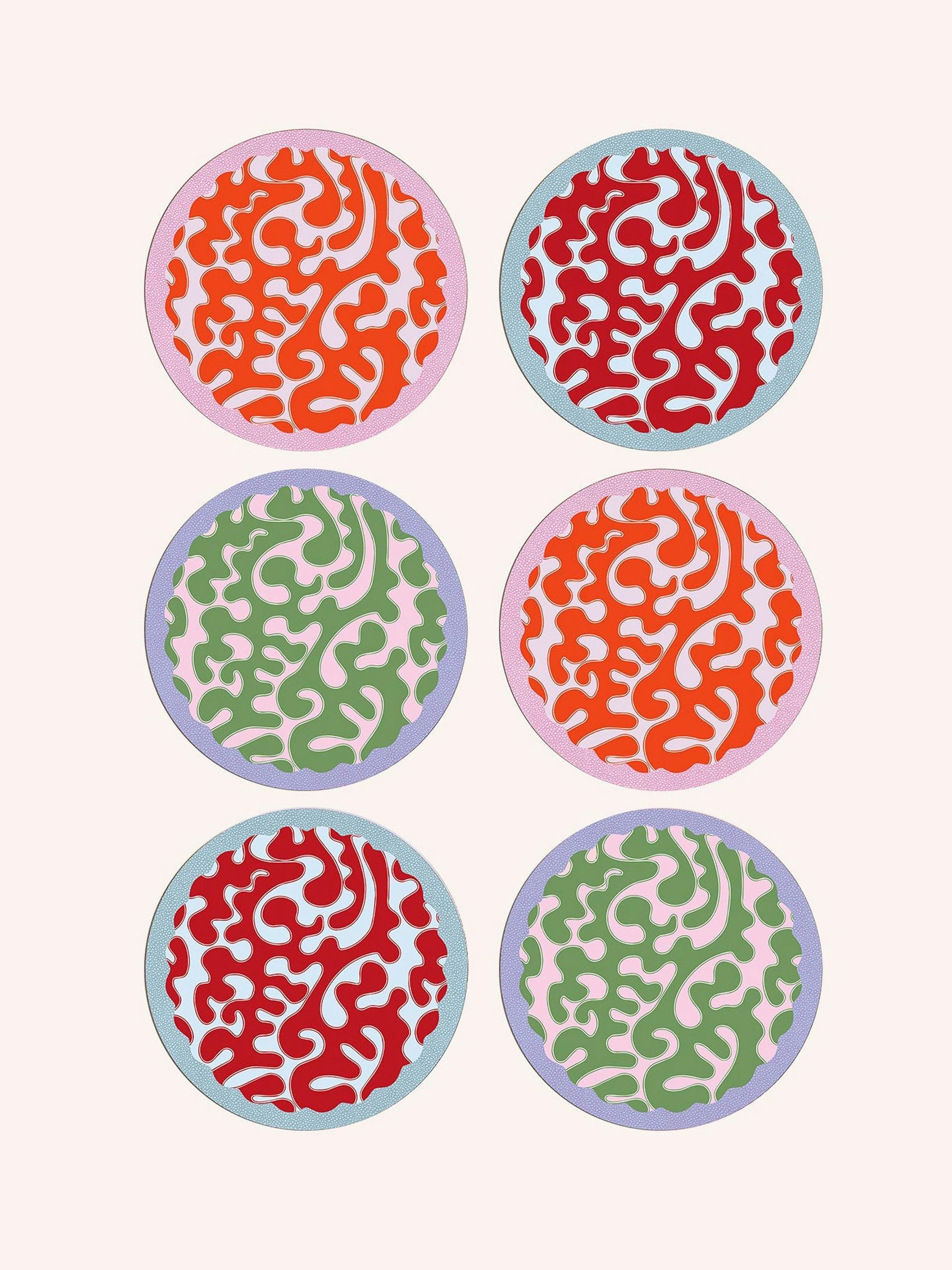 Multi-coloured Fruit Loop placemats (set of 6)