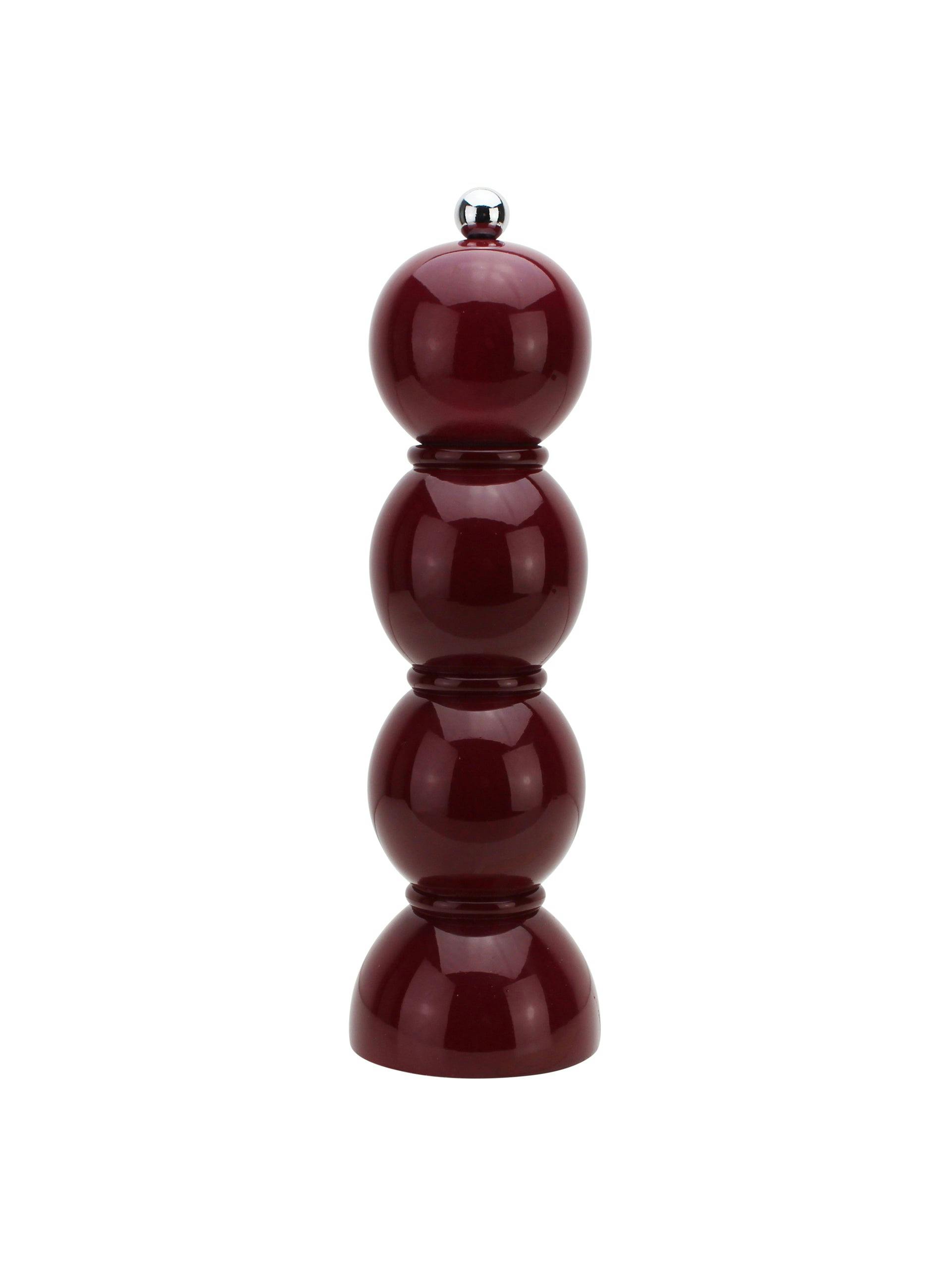 Deep cherry lacquer bobbin salt/pepper grinder