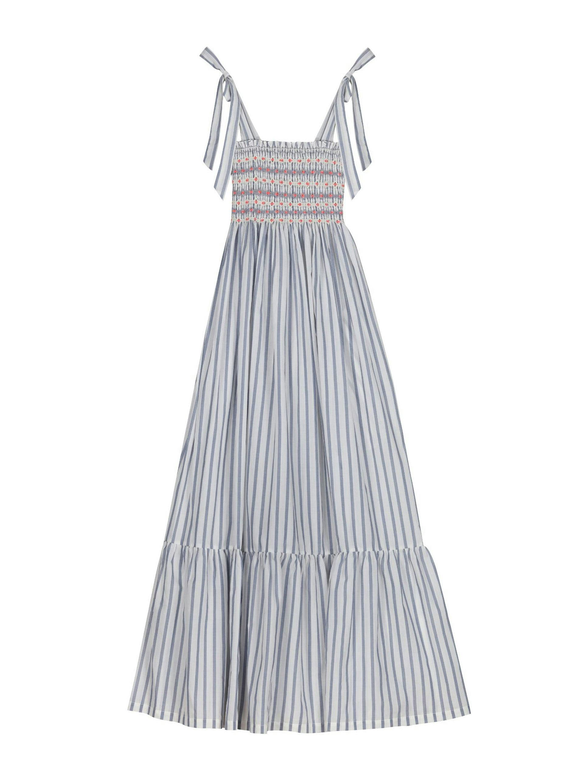 Grace Hopper women's maxi dress, nautical stripes